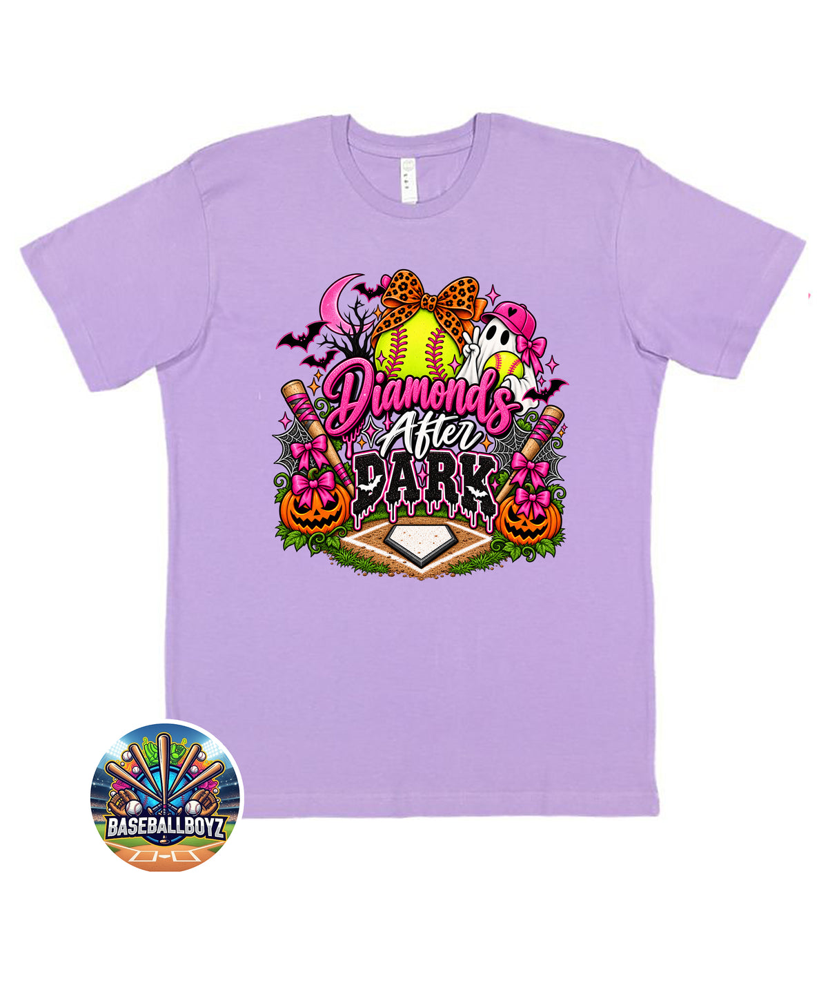 Diamonds After Dark Softball Halloween Graphic T-Shirt