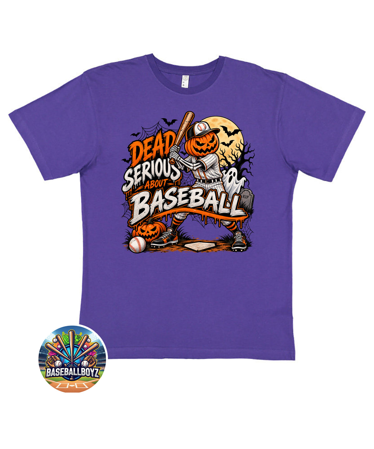 Dead Serious About Baseball Halloween Graphic T-Shirt