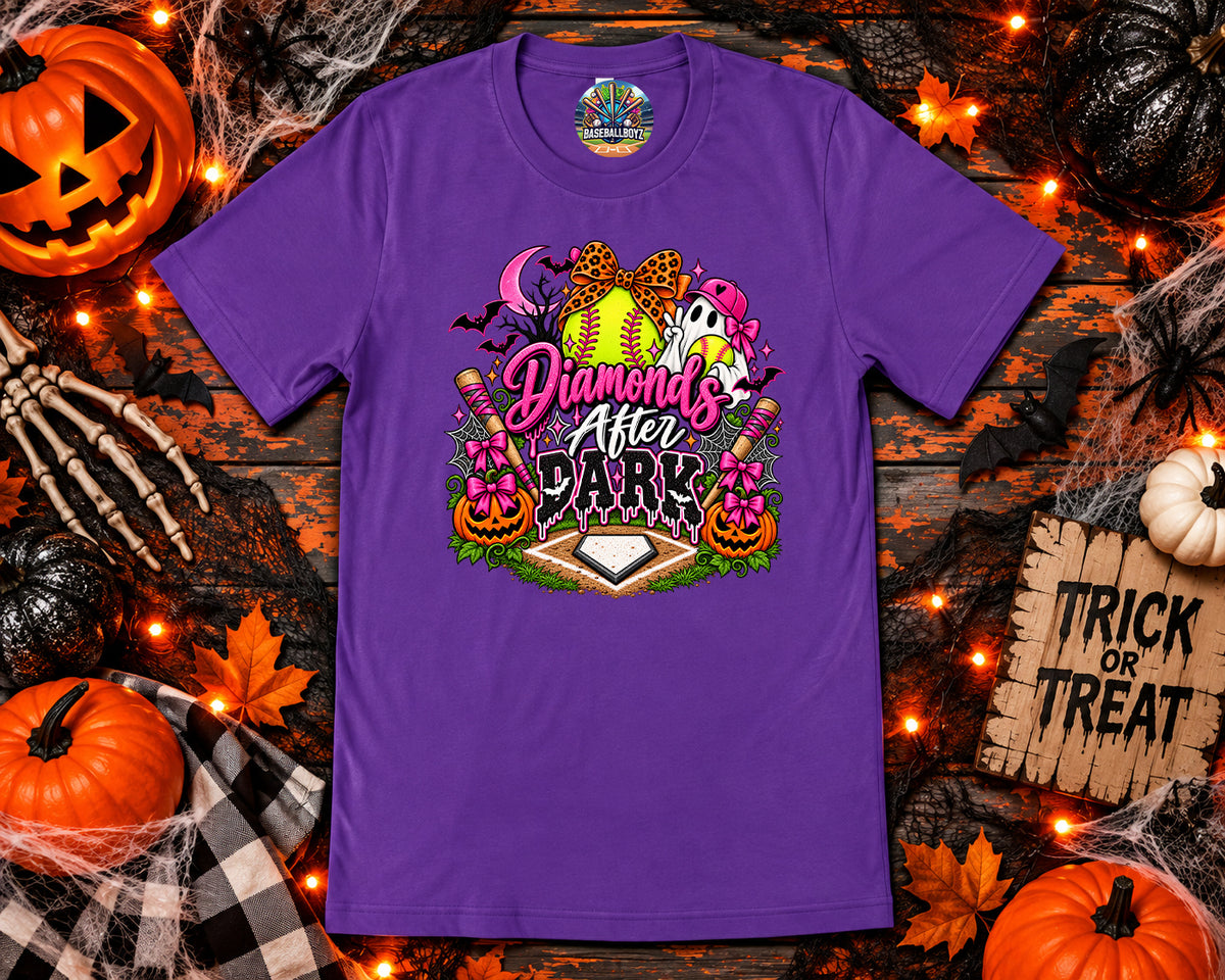Diamonds After Dark Softball Halloween Graphic T-Shirt