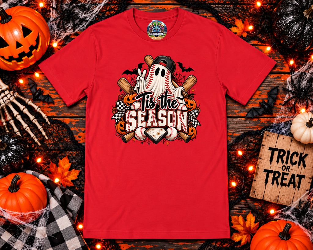 Tis The Season Baseball Halloween Graphic T-Shirt
