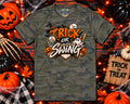 Trick or Swing Baseball Halloween Graphic T-Shirt