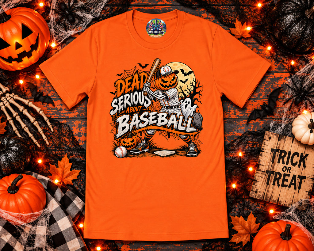 Dead Serious About Baseball Halloween Graphic T-Shirt