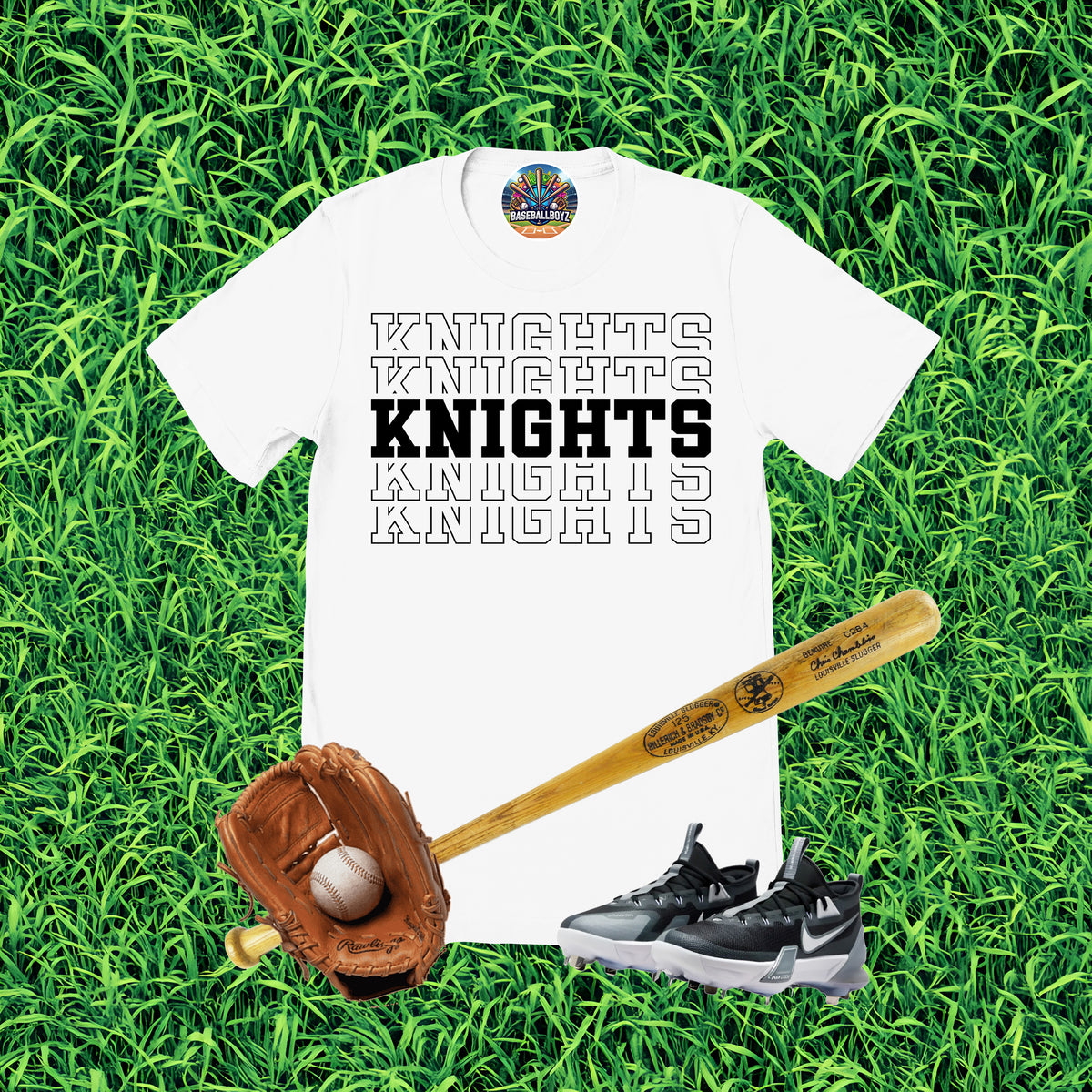 Knights Stacked Text Team Graphic T-Shirt
