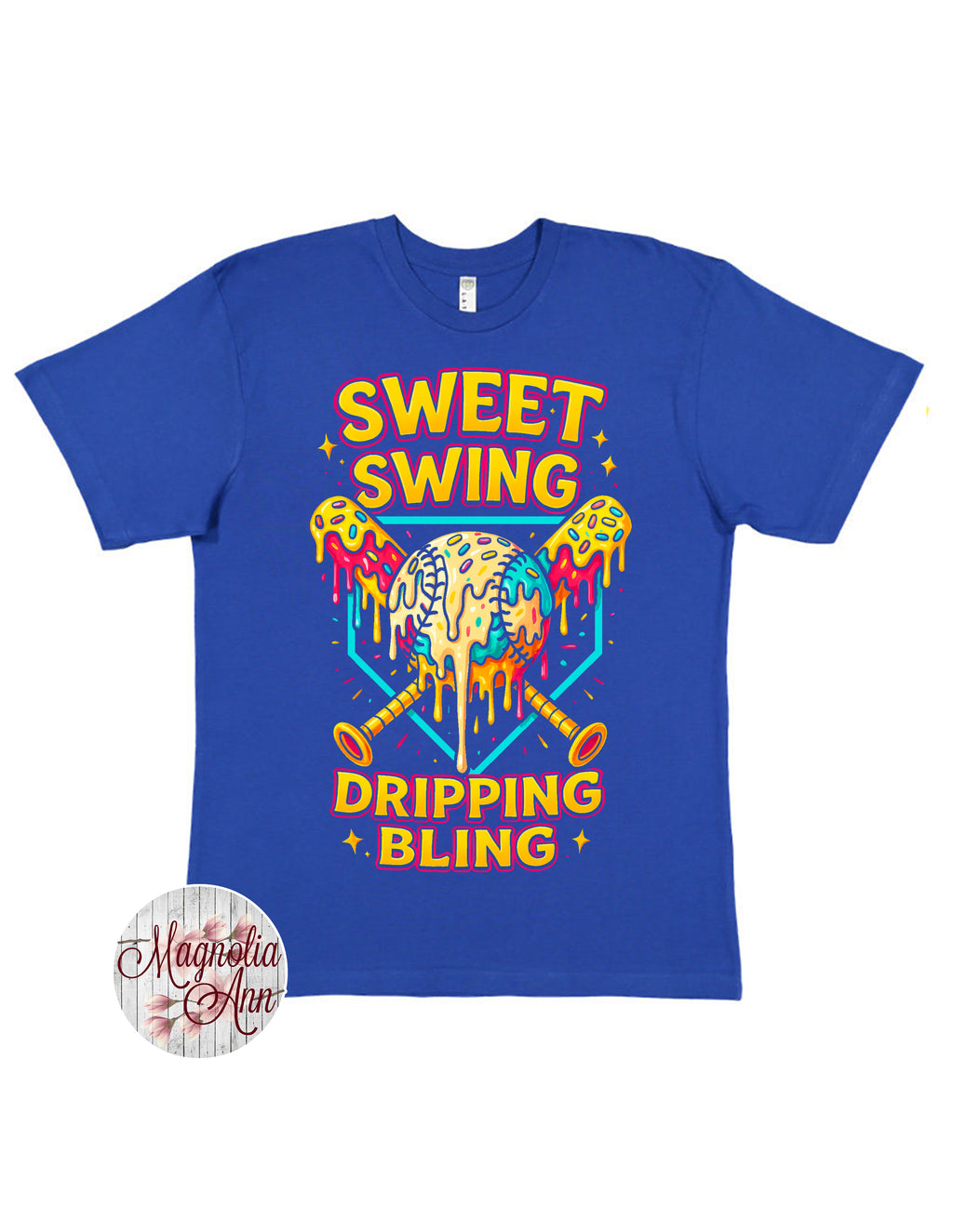 Sweet Swing Drippin' Bling Baseball Graphic T-Shirt
