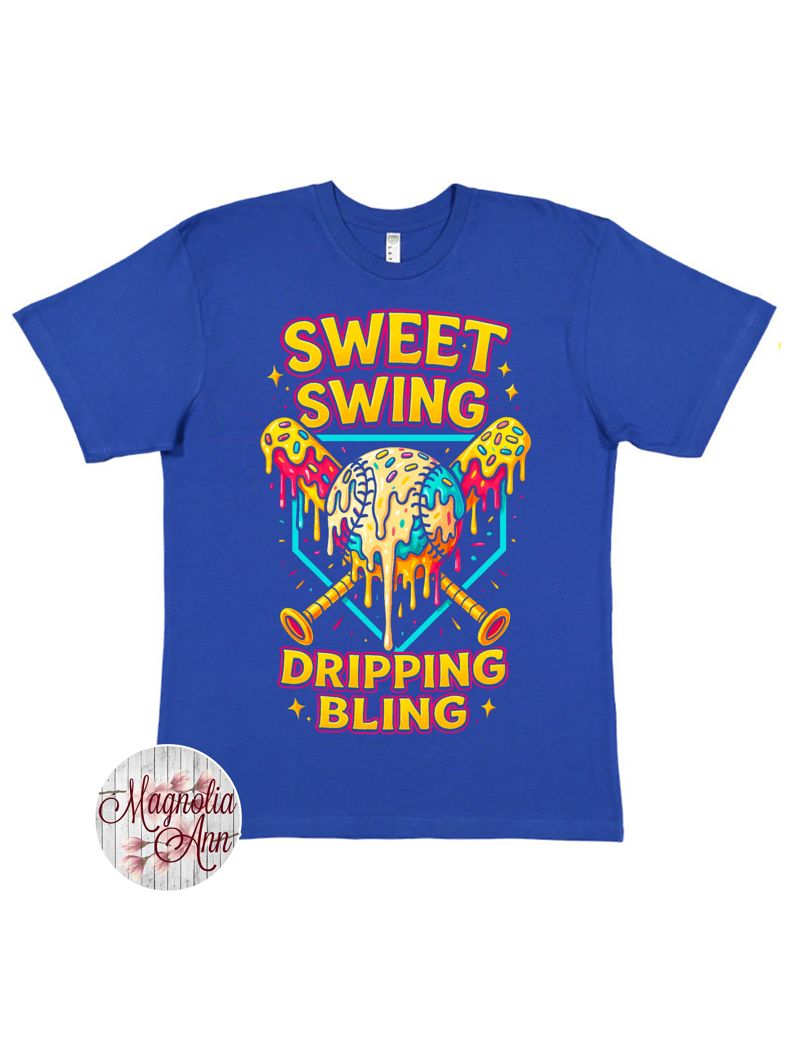 Sweet Swing Drippin' Bling Baseball Graphic T-Shirt