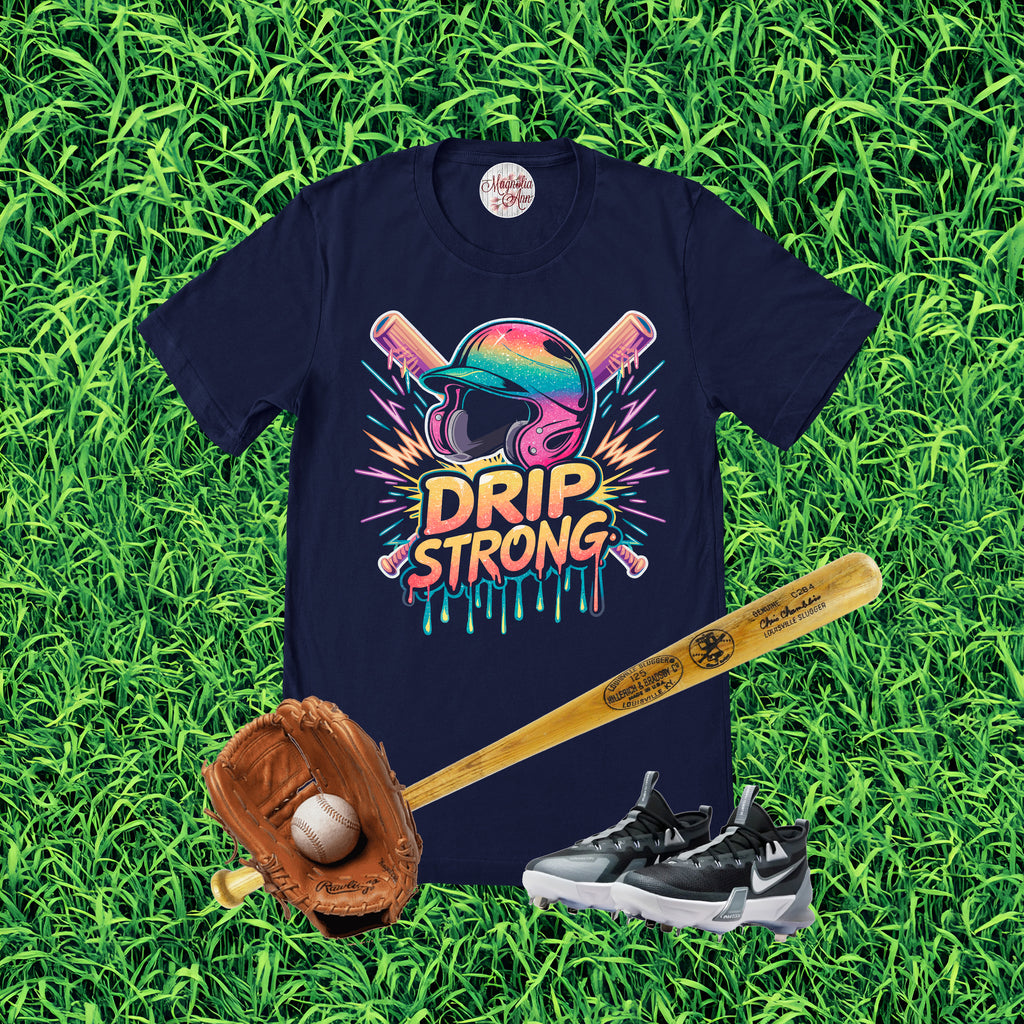 Drip Strong Baseball Graphic T-Shirt