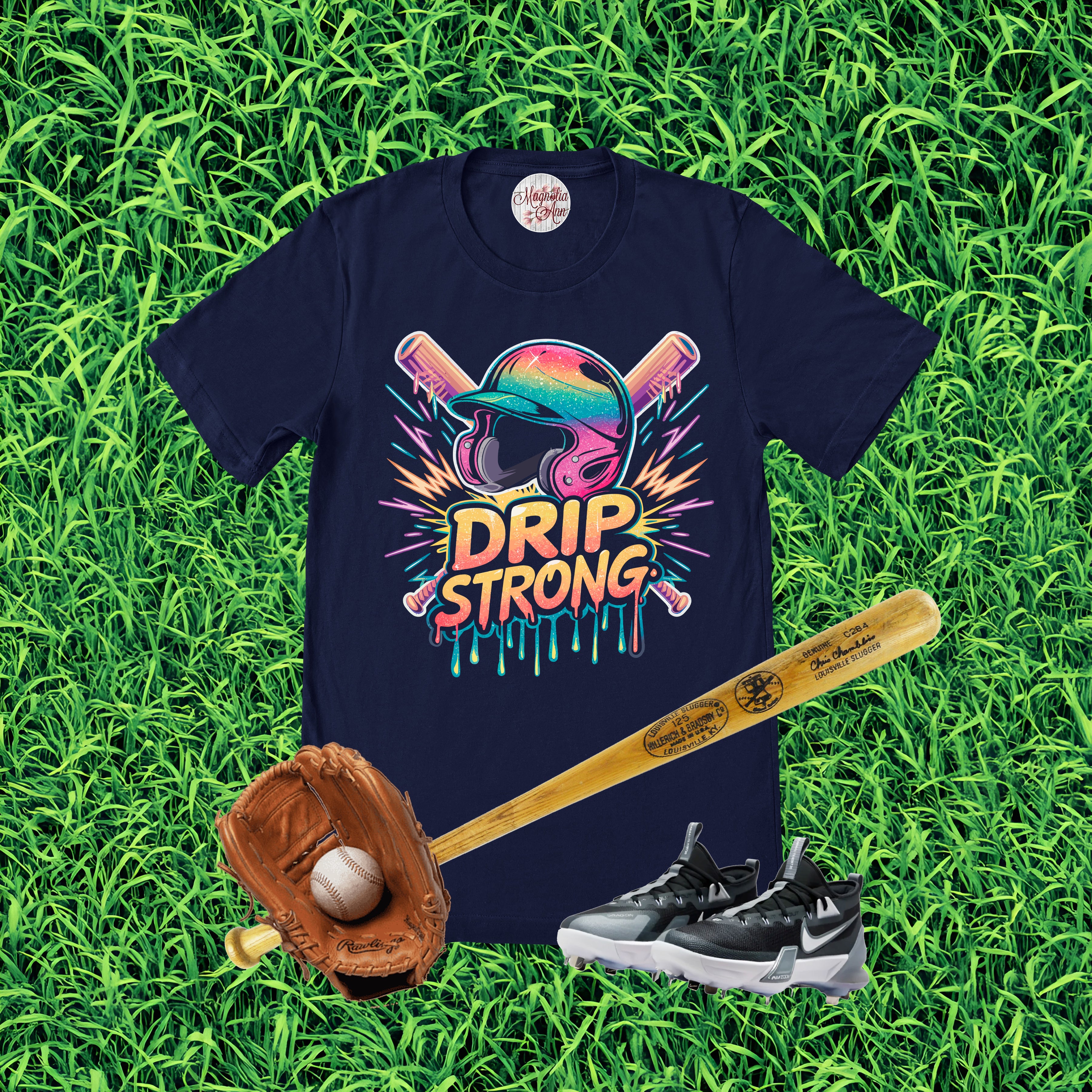 Drip Strong Baseball Graphic T-Shirt