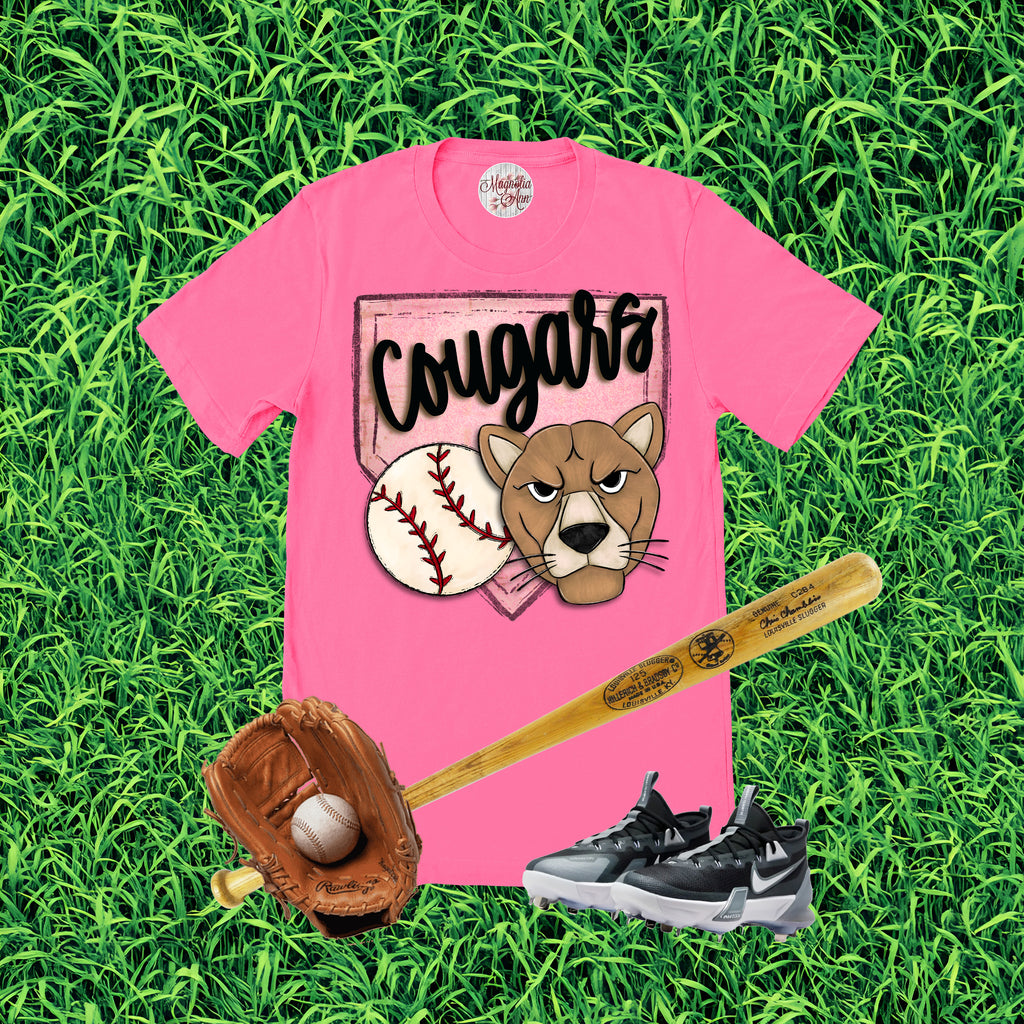 Cougars Baseball Team Graphic T-Shirt