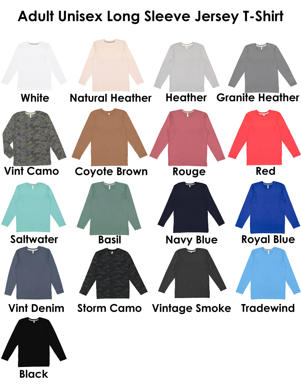 Custom Unisex Adult Jersey Long Sleeve T-Shirt
