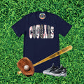 Cougars Baseball Checkered Font Team Graphic T-Shirt