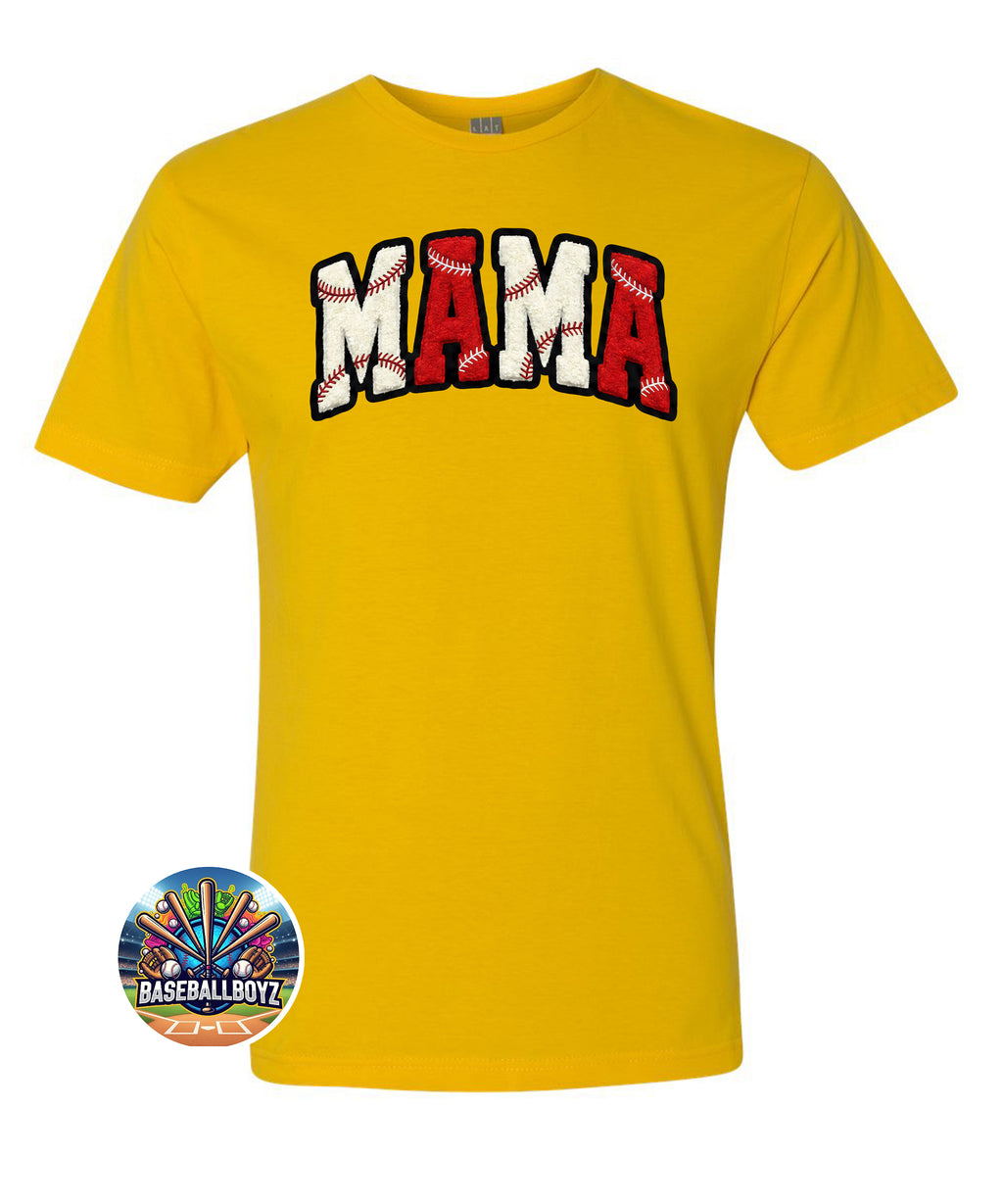 Baseball Mama Faux Patch Graphic T-Shirt