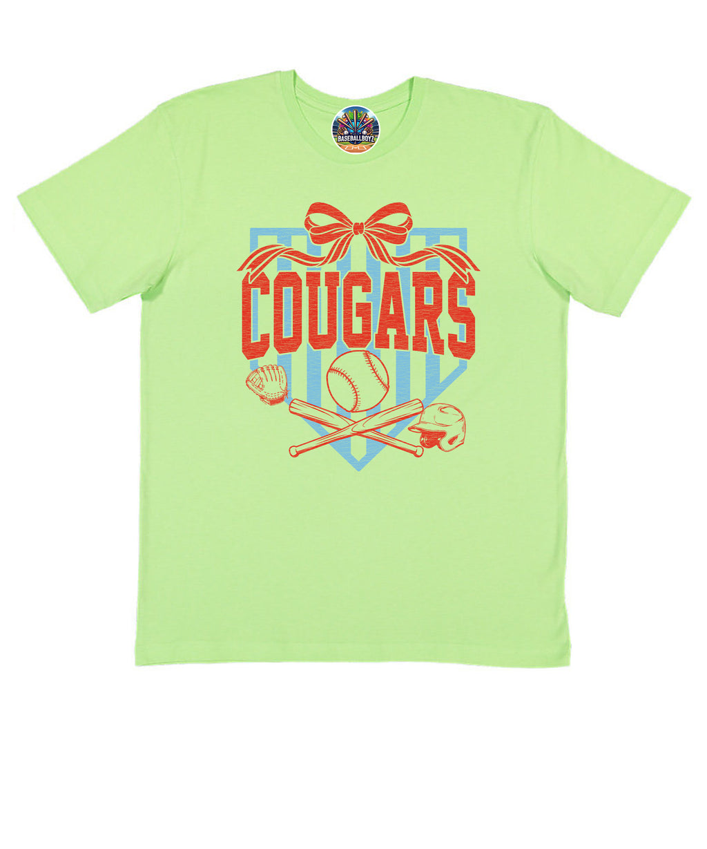 Cougars Baseball Bow Team Graphic T-Shirt
