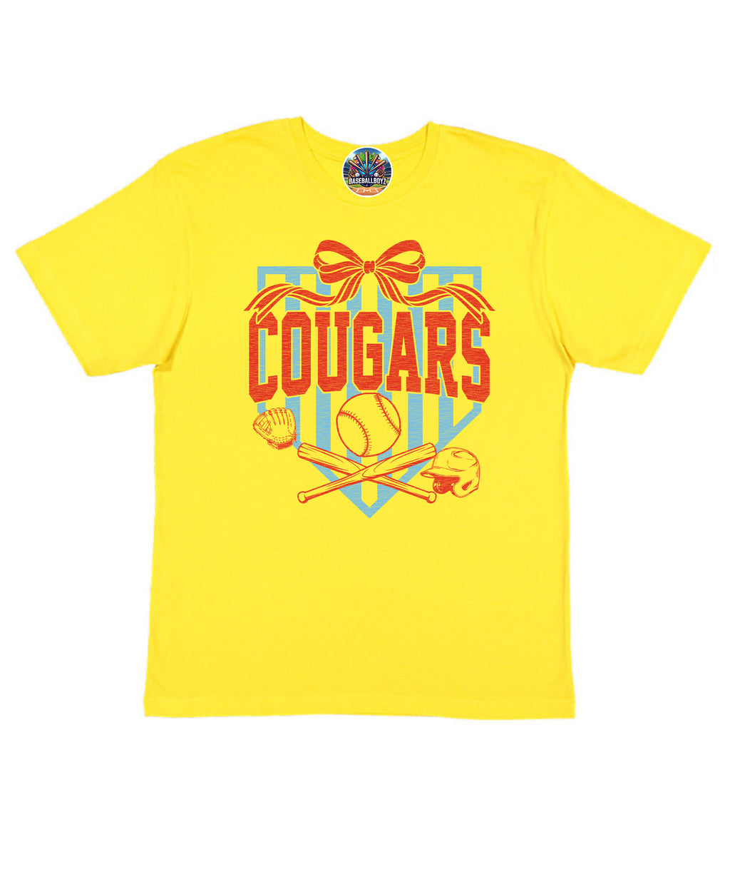 Cougars Baseball Bow Team Graphic T-Shirt