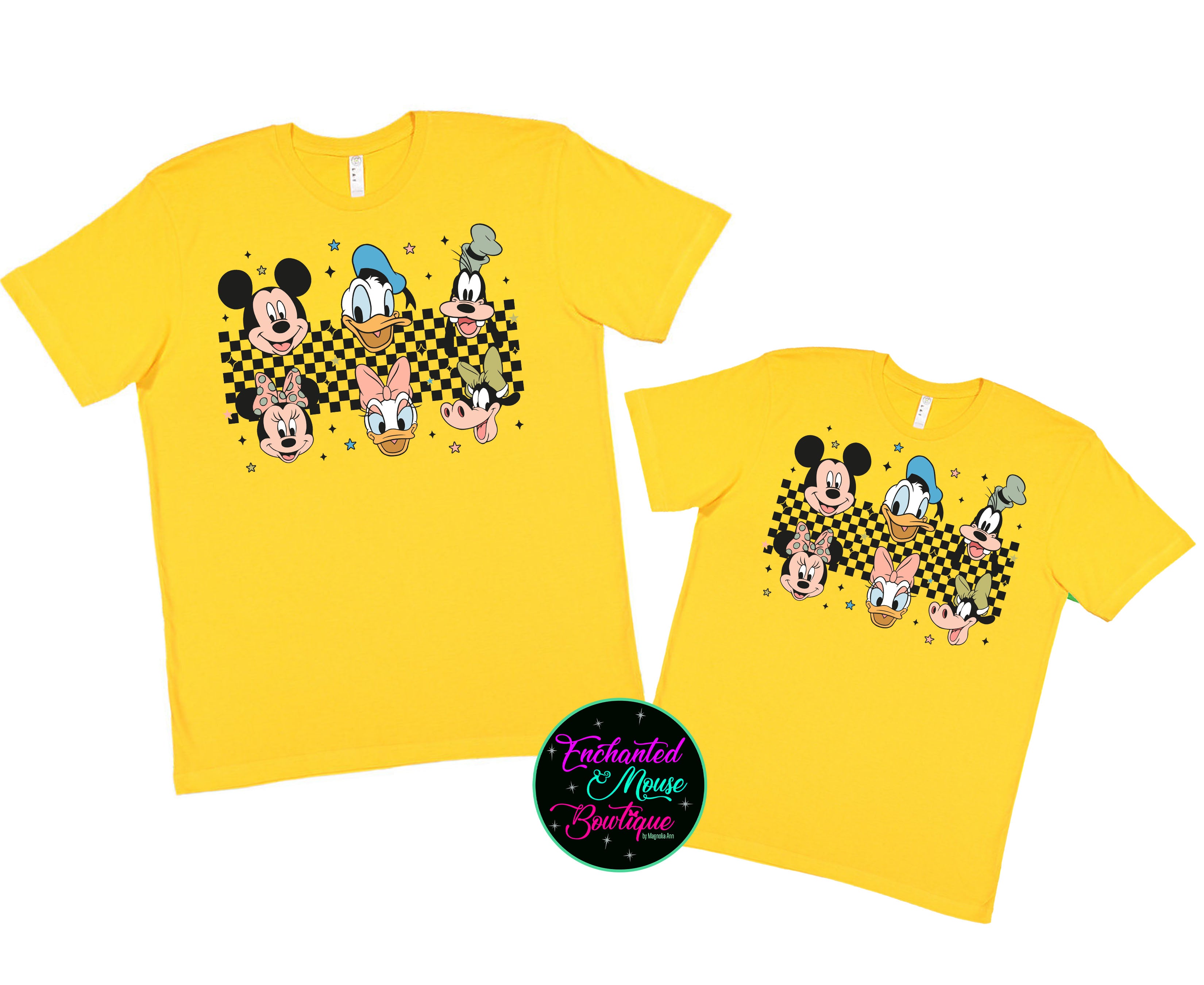 Retro Mickey & Friends Checkered T-Shirt
