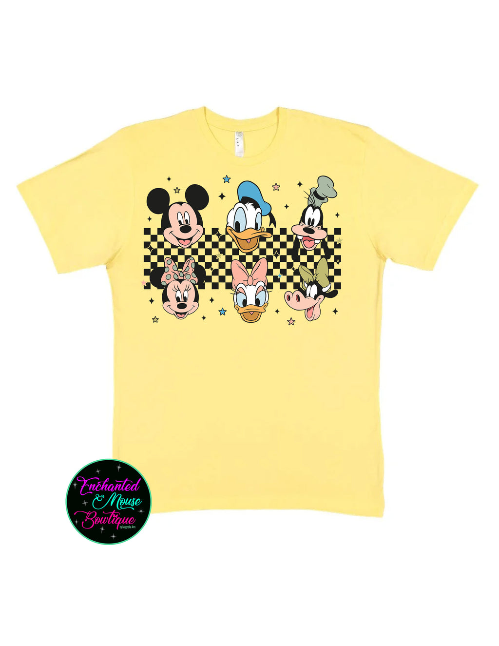 Retro Mickey & Friends Checkered T-Shirt