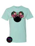 Floral Minnie Head T-Shirt