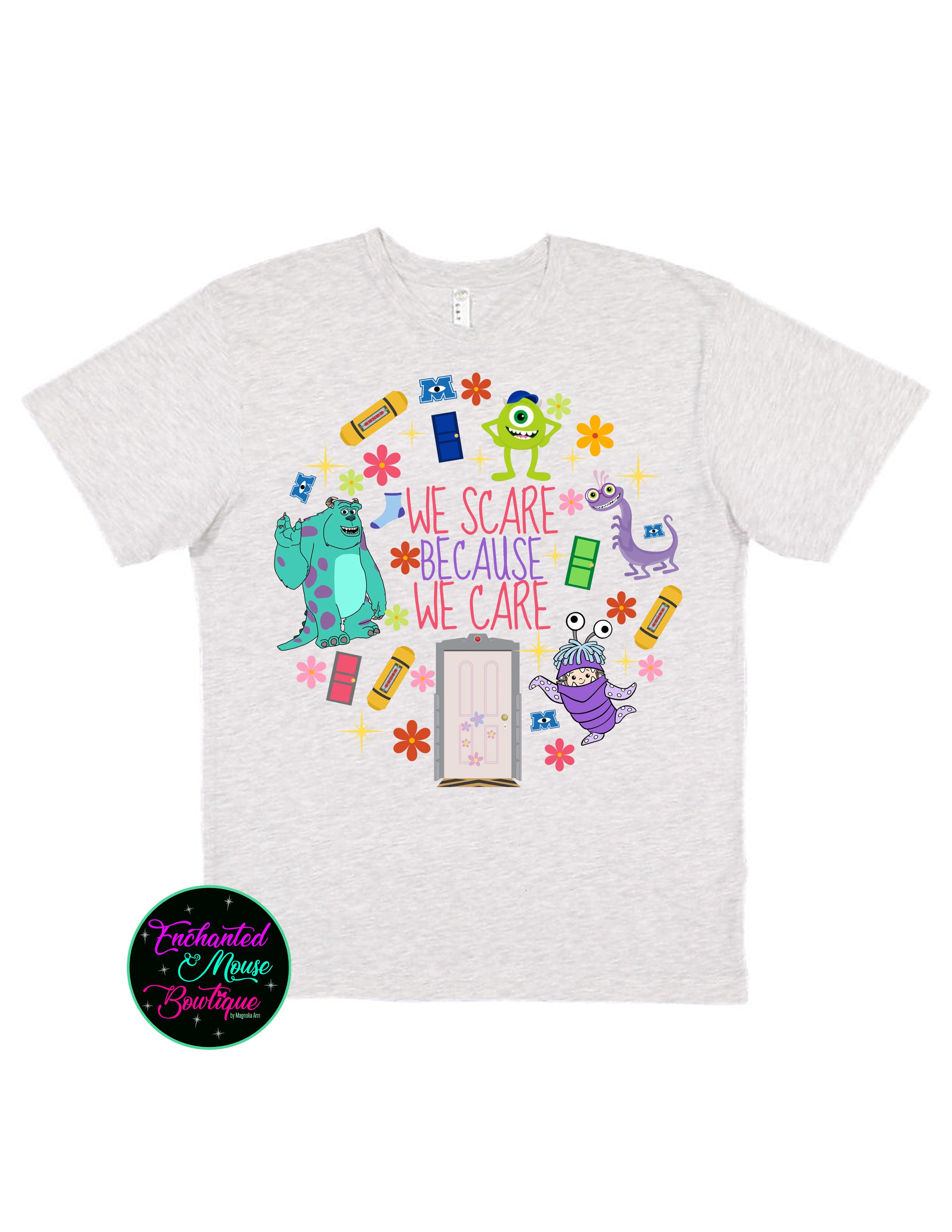 We Scare Because We Care Monsters Inc. T-Shirt