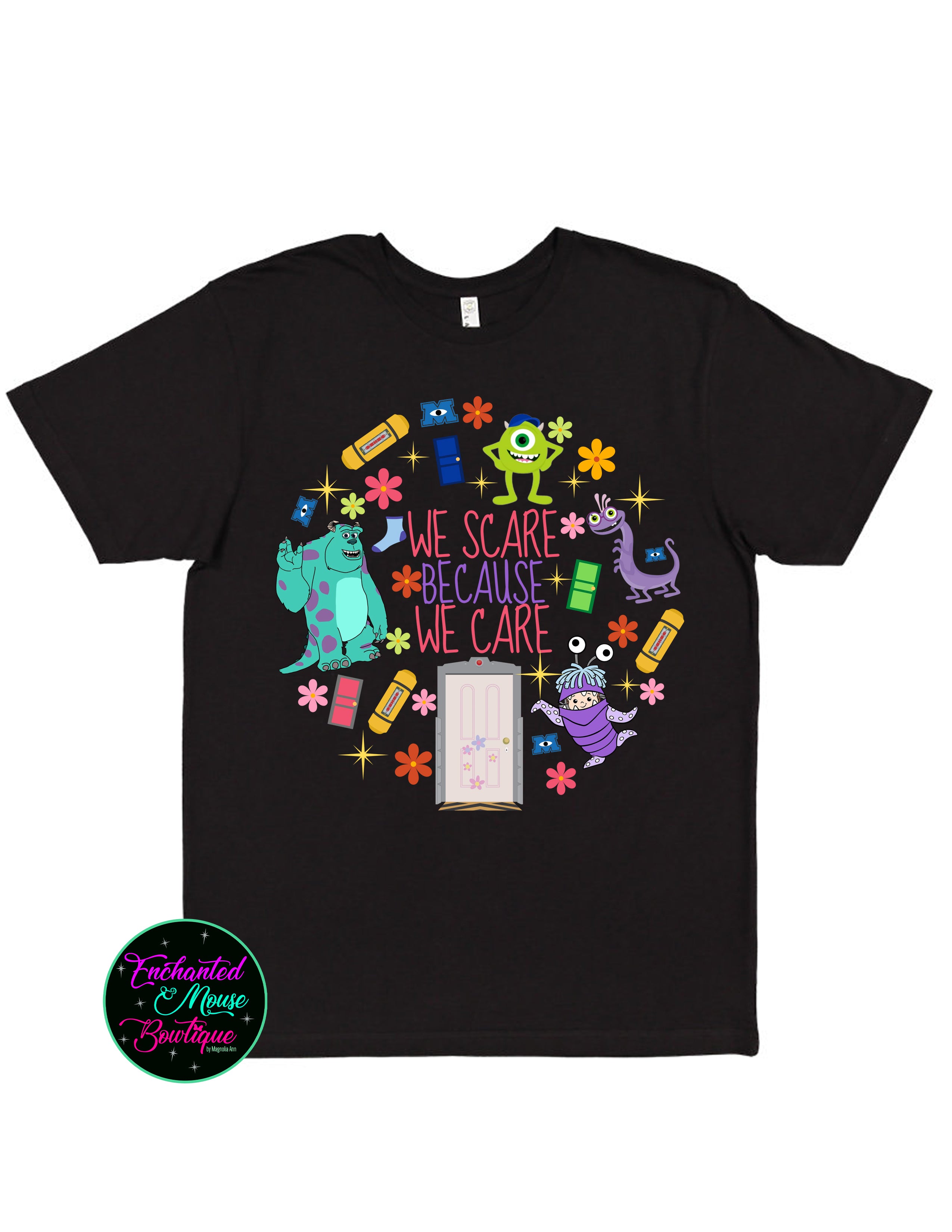 We Scare Because We Care Monsters Inc. T-Shirt
