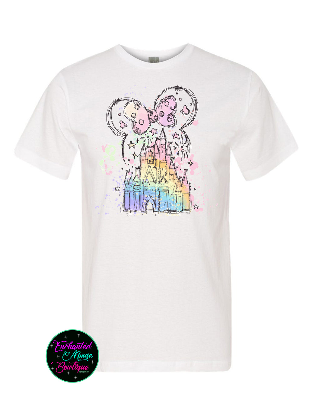 Watercolor Castle Minnie Ears T-Shirt