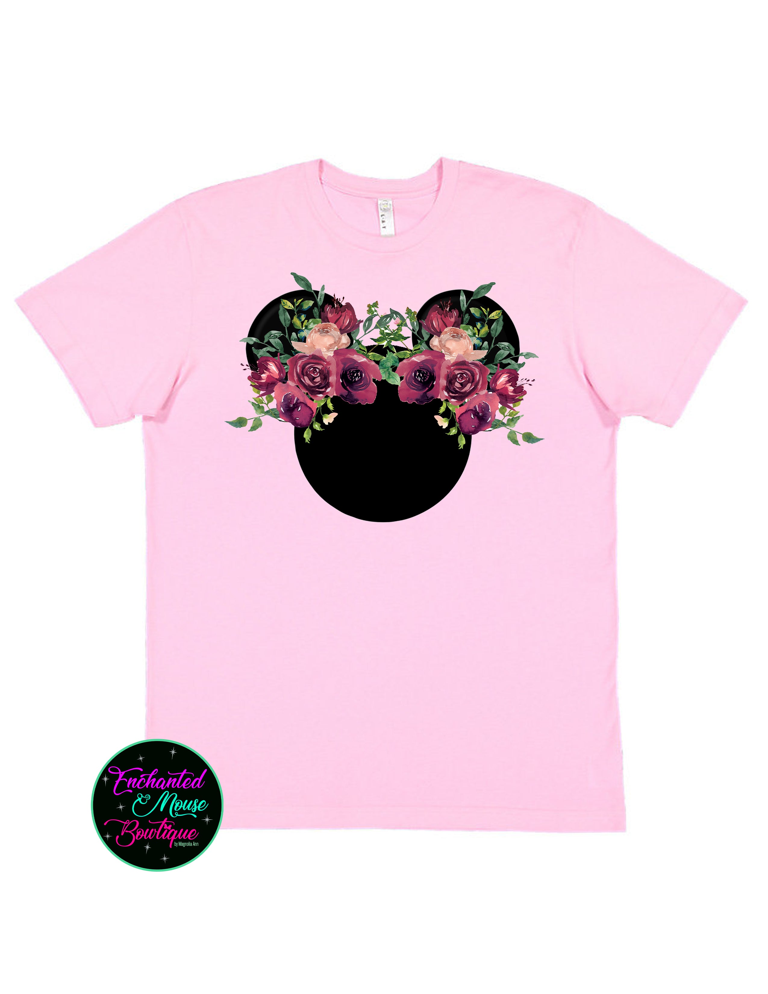 Floral Minnie Head T-Shirt