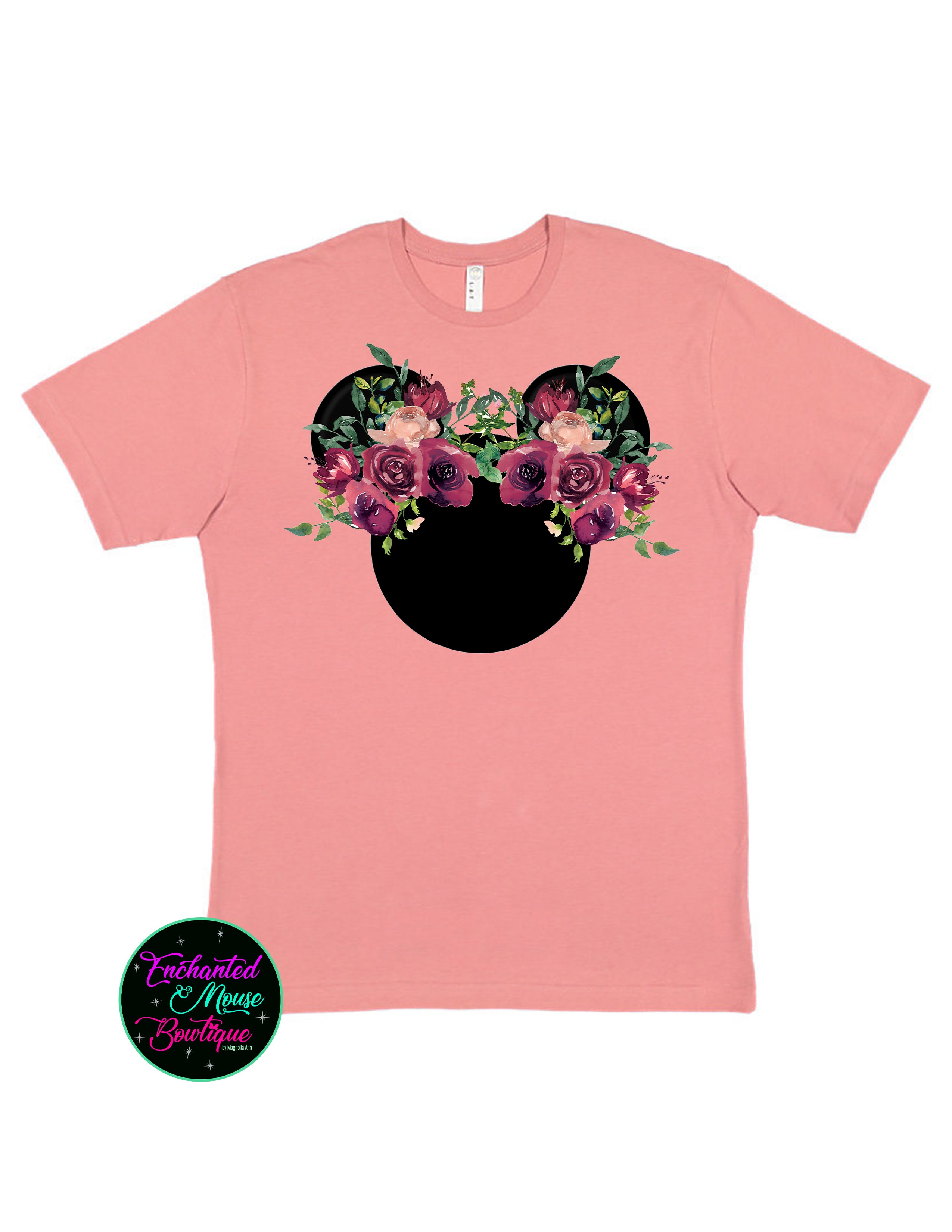 Floral Minnie Head T-Shirt