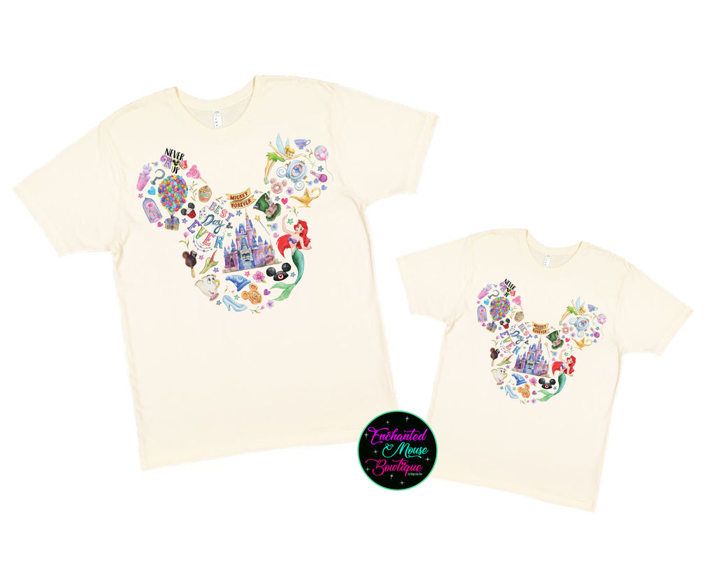 Mickey Character Head Best Day Ever T-Shirt