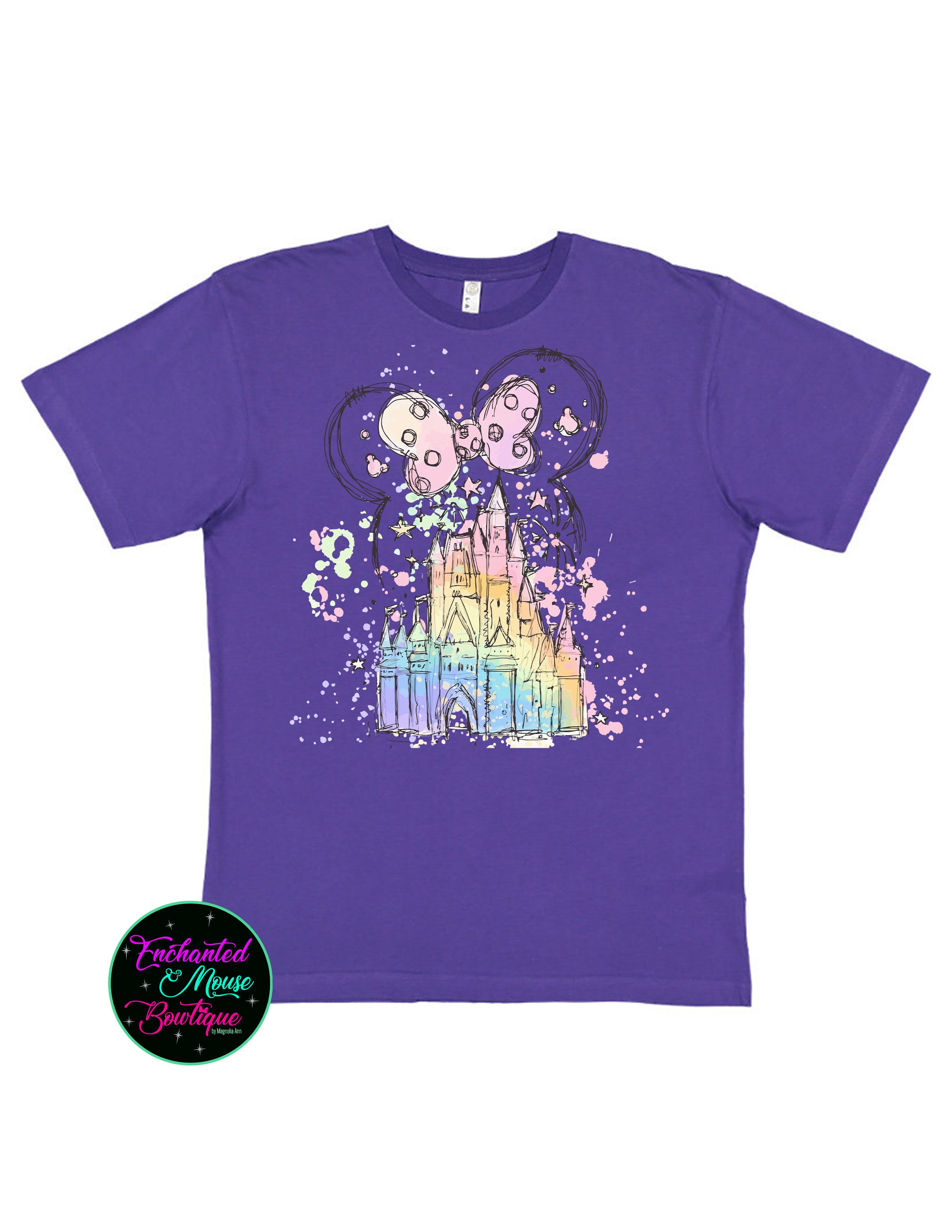 Watercolor Castle Minnie Ears T-Shirt
