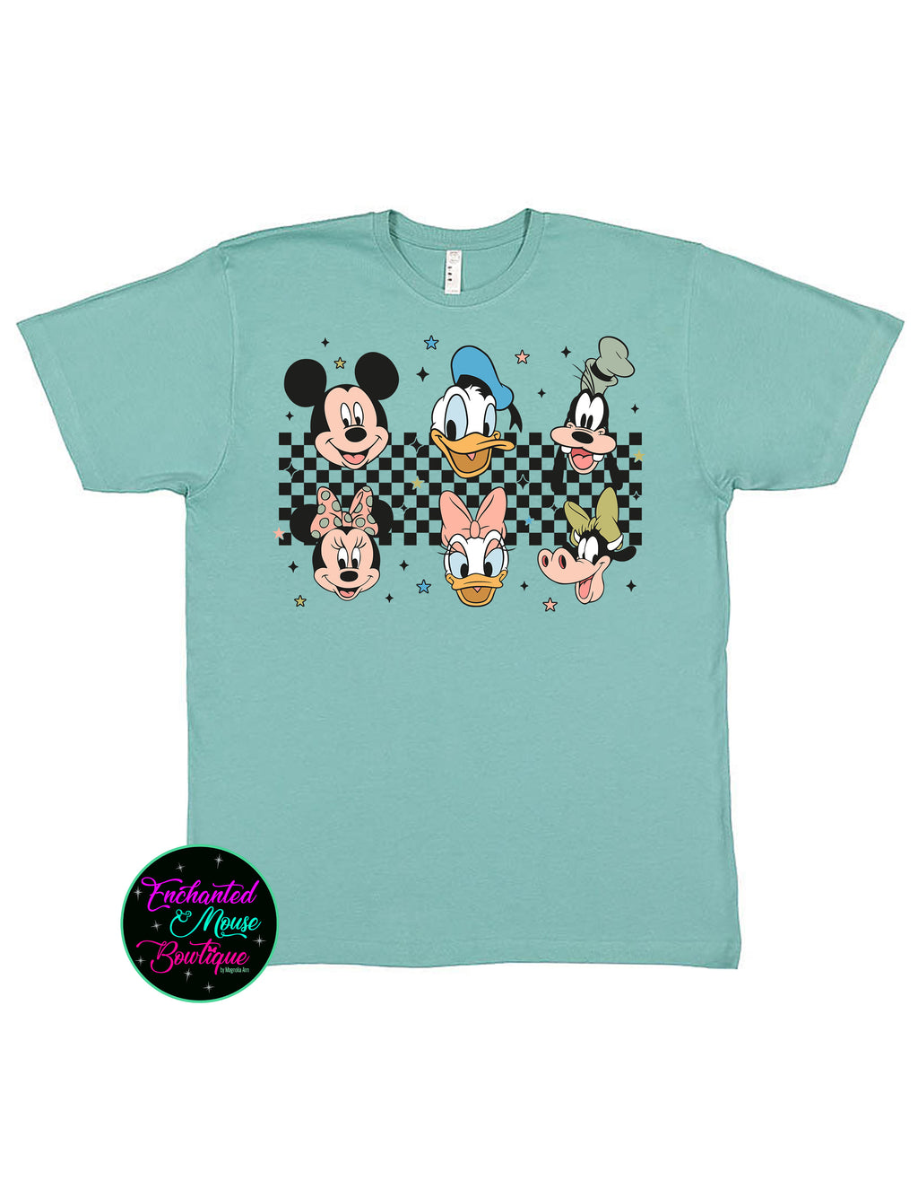 Retro Mickey & Friends Checkered T-Shirt
