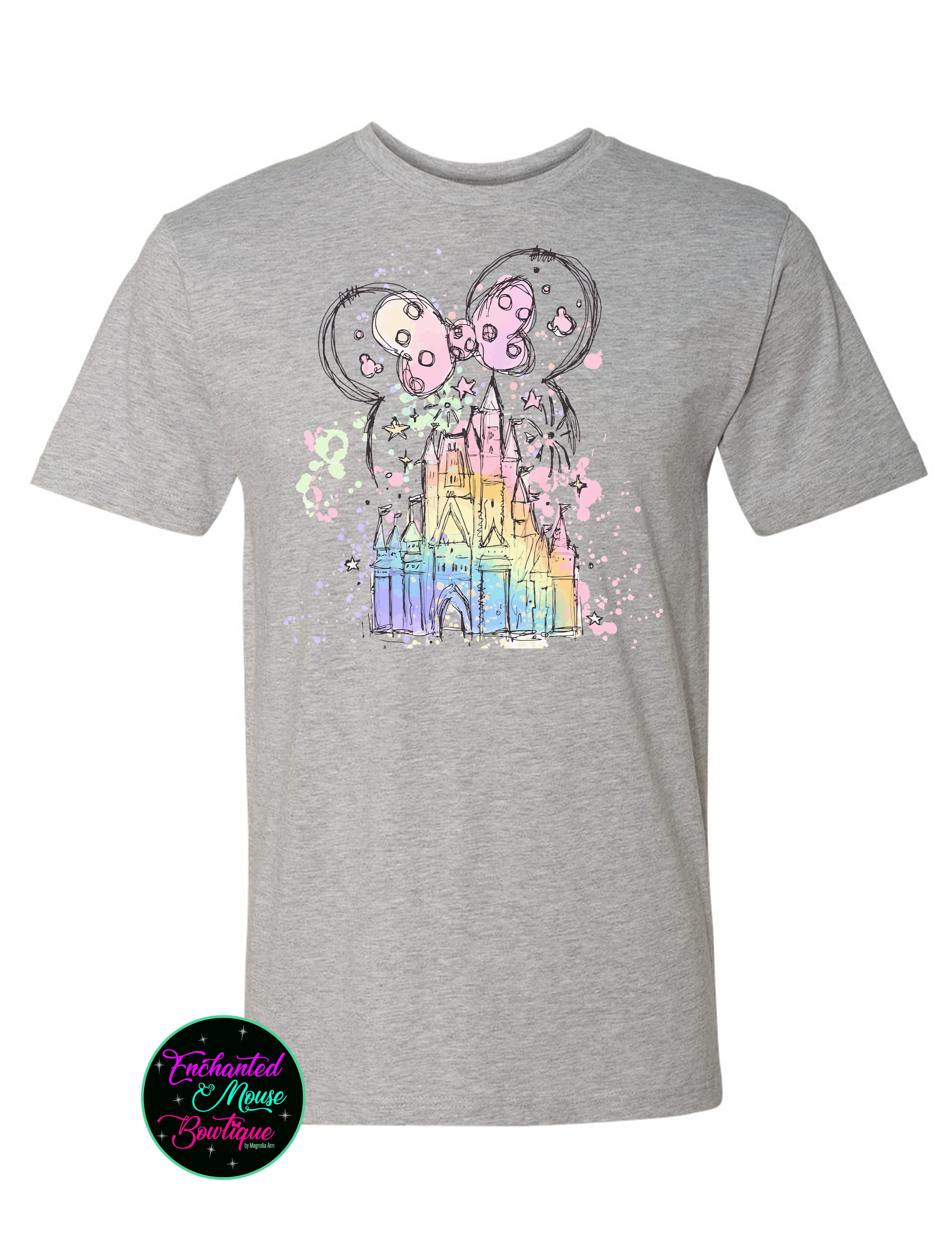 Watercolor Castle Minnie Ears T-Shirt