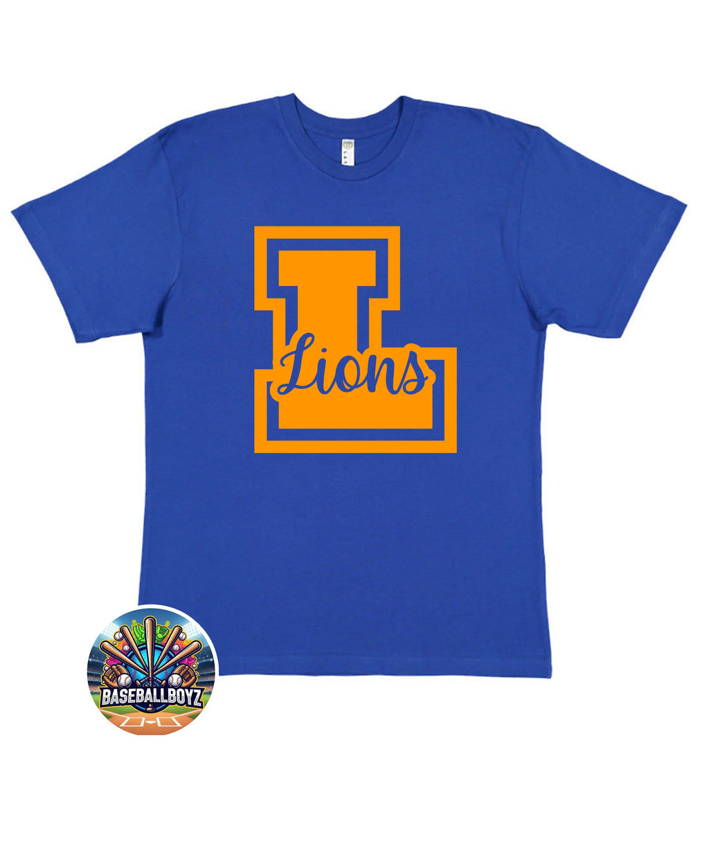 Lions L Cursive Text Team Graphic T-Shirt
