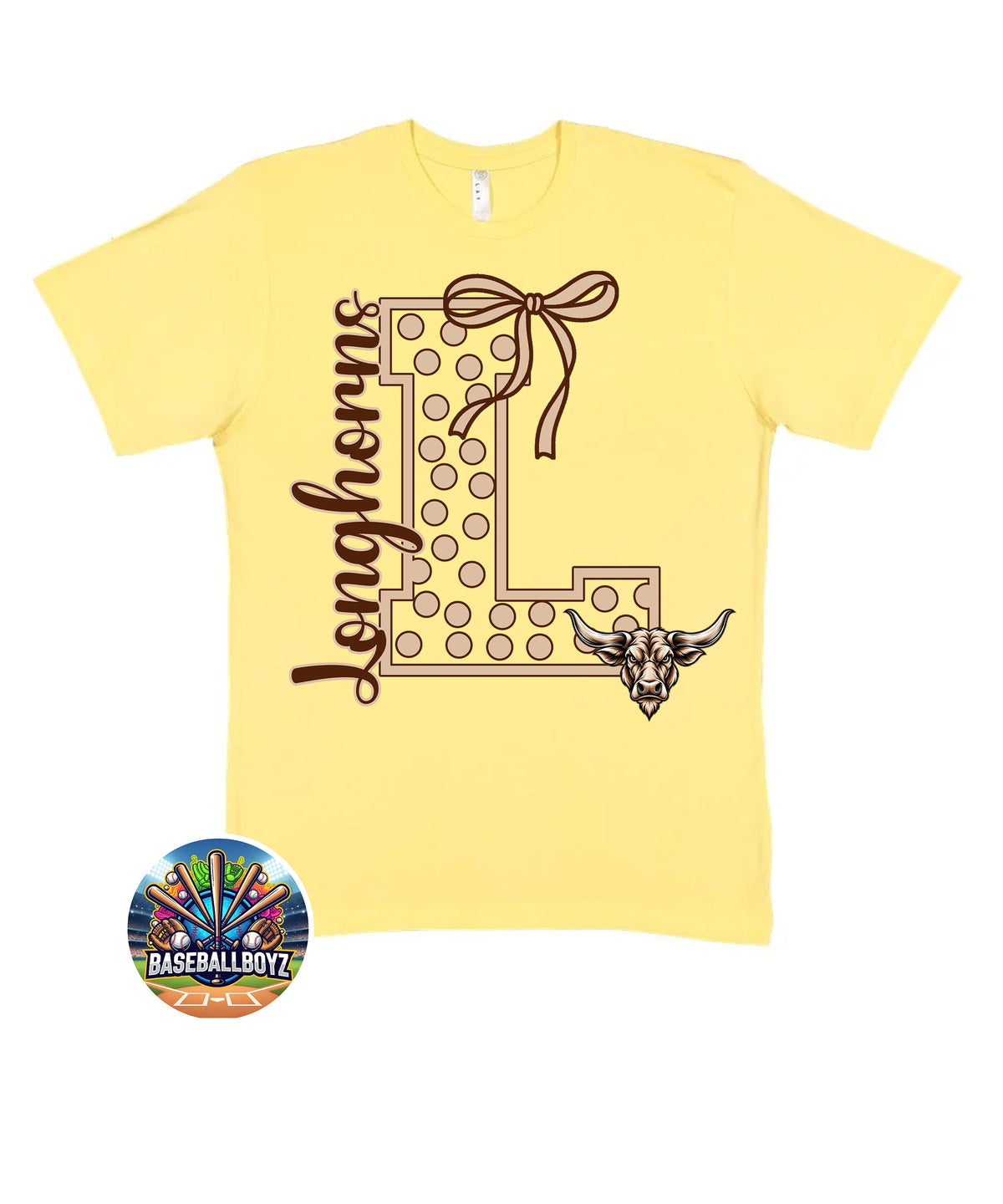 Longhorns Bow Mascot Team Graphic T-Shirt
