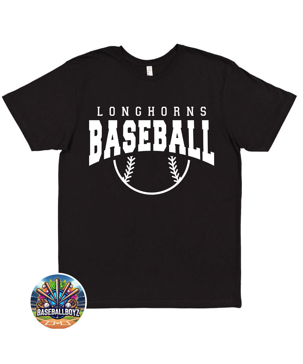 Longhorns Baseball Team Graphic T-Shirt