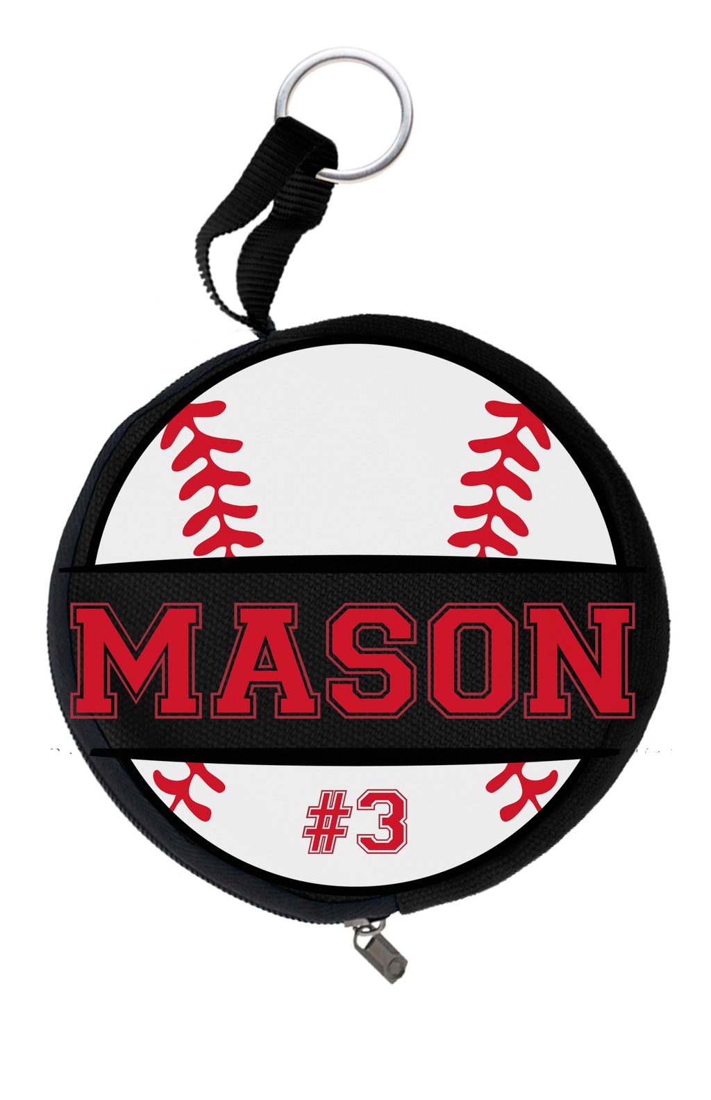 Custom Circle Baseball Zipper Pouch