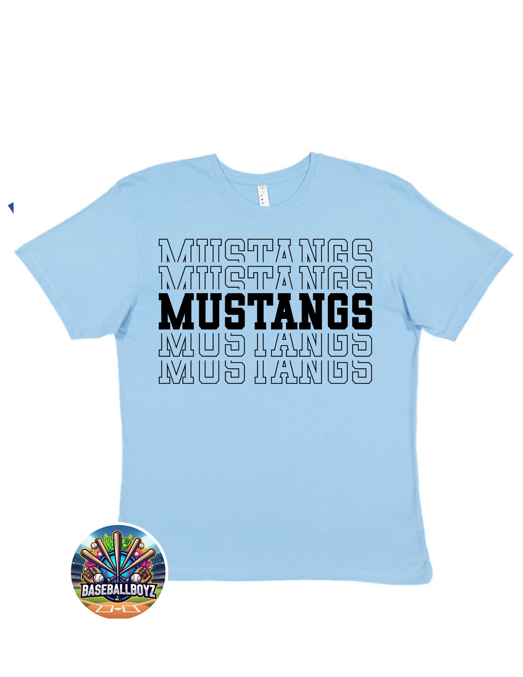 Mustangs Stacked Text Graphic T-Shirt