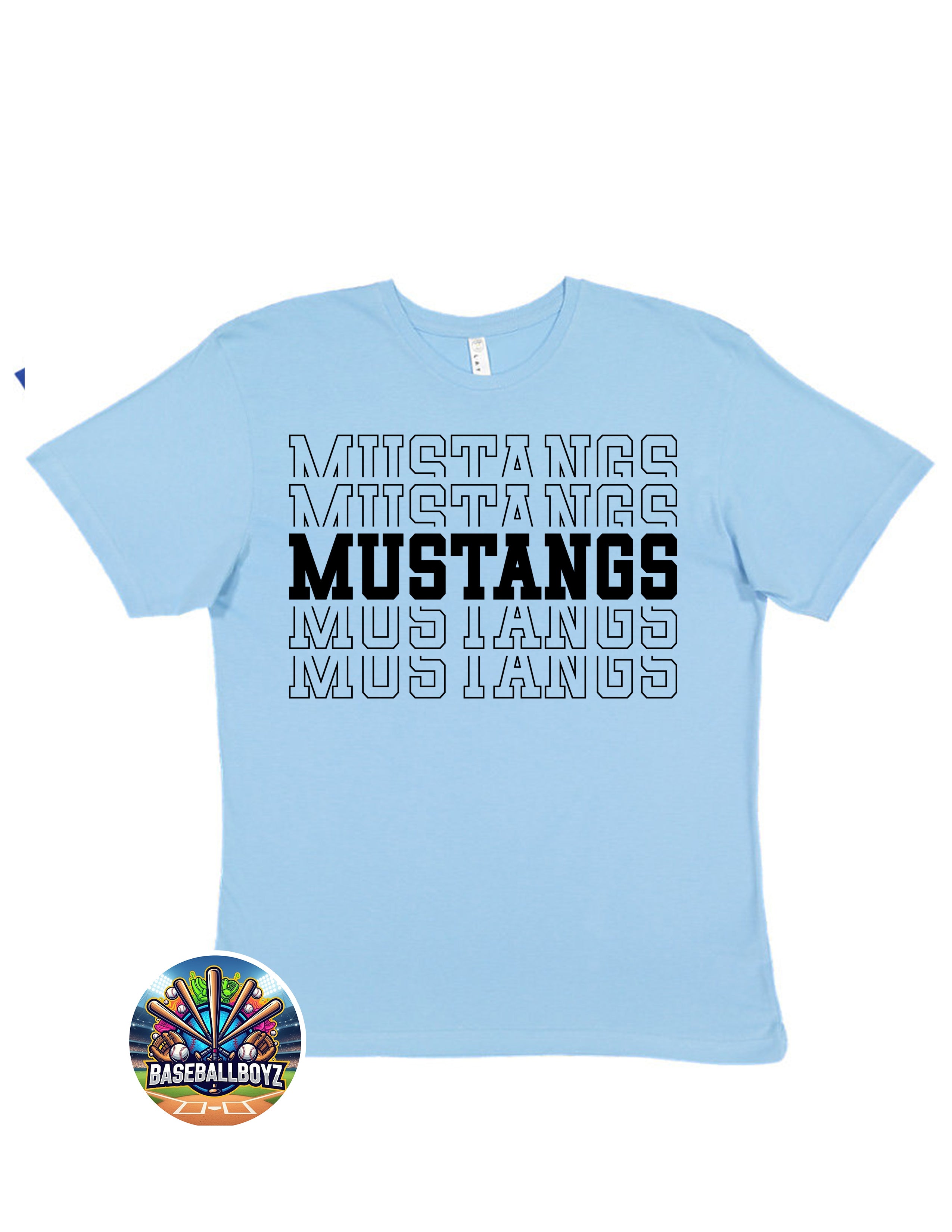 Mustangs Stacked Text Graphic T-Shirt
