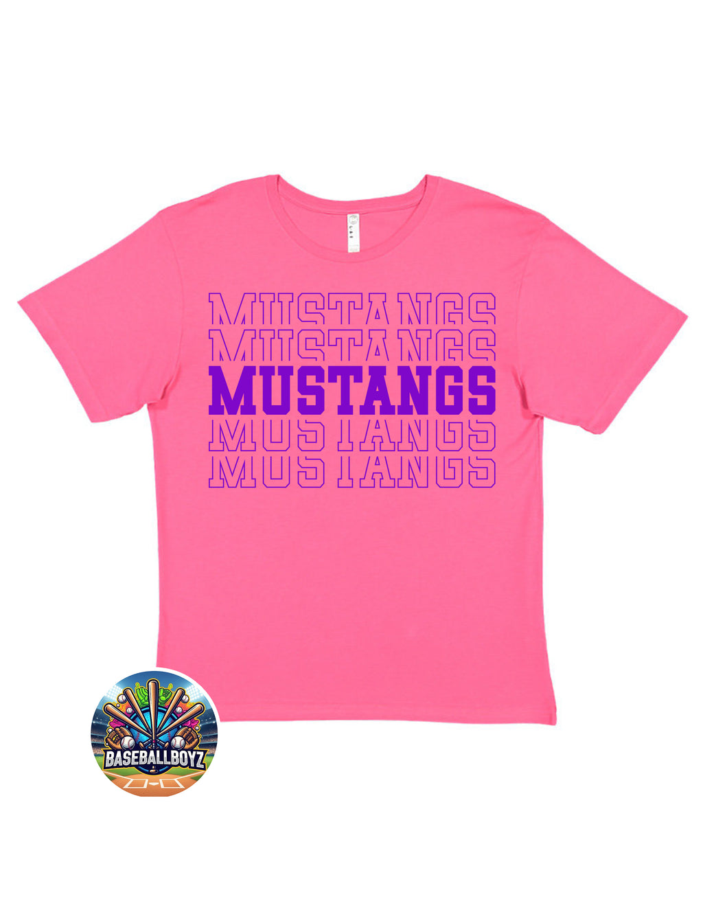 Mustangs Stacked Text Graphic T-Shirt