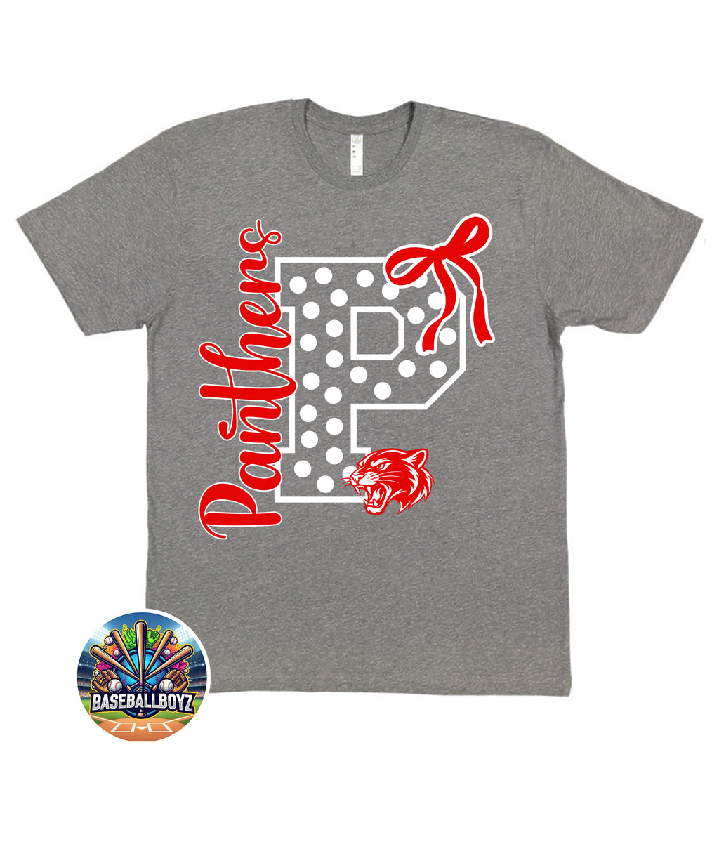 Panthers Bow Mascot Team Graphic T-Shirt