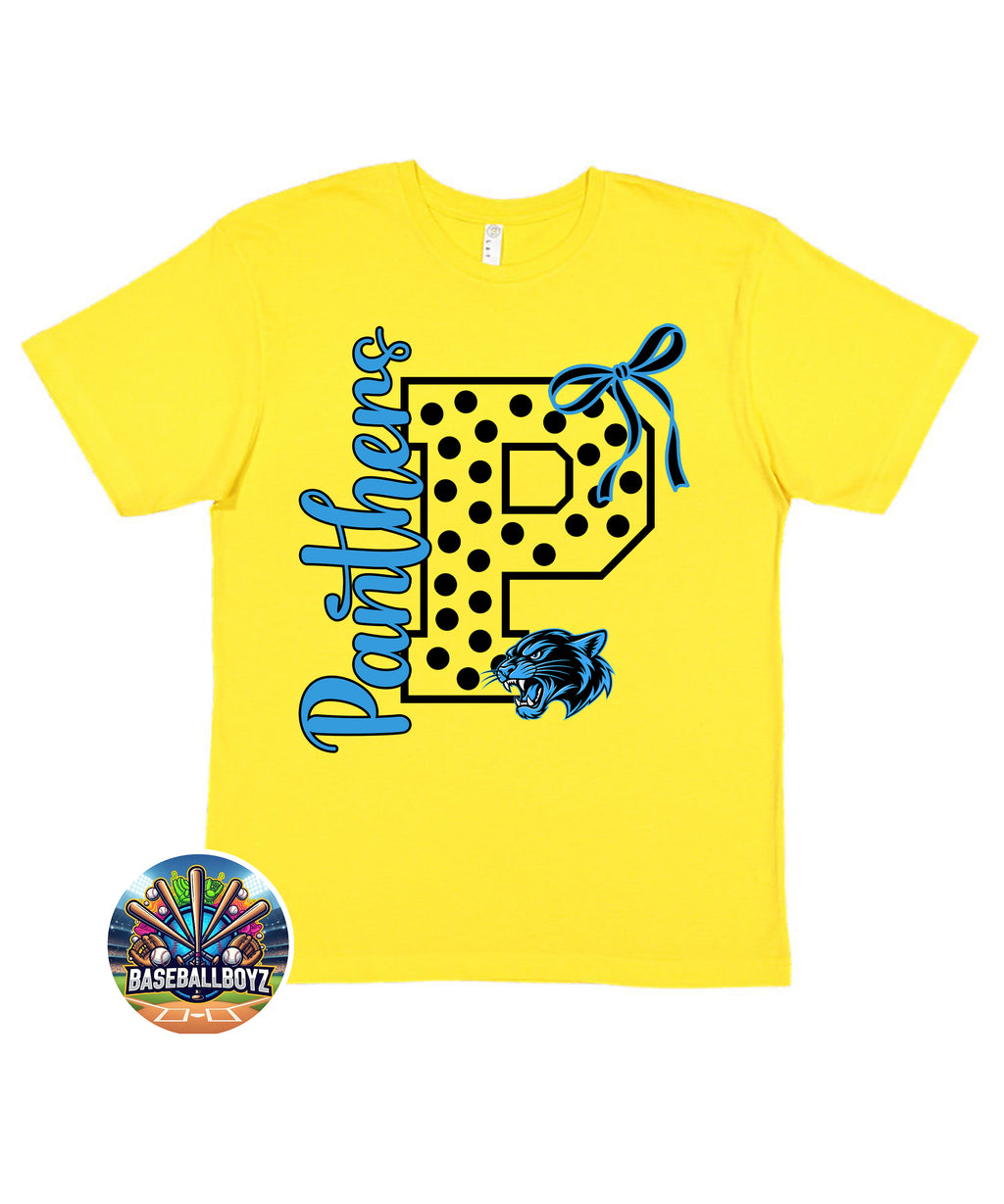 Panthers Bow Mascot Team Graphic T-Shirt