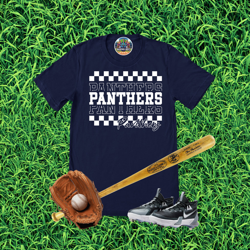 Stacked Panthers Checkered Team Graphic T-Shirt