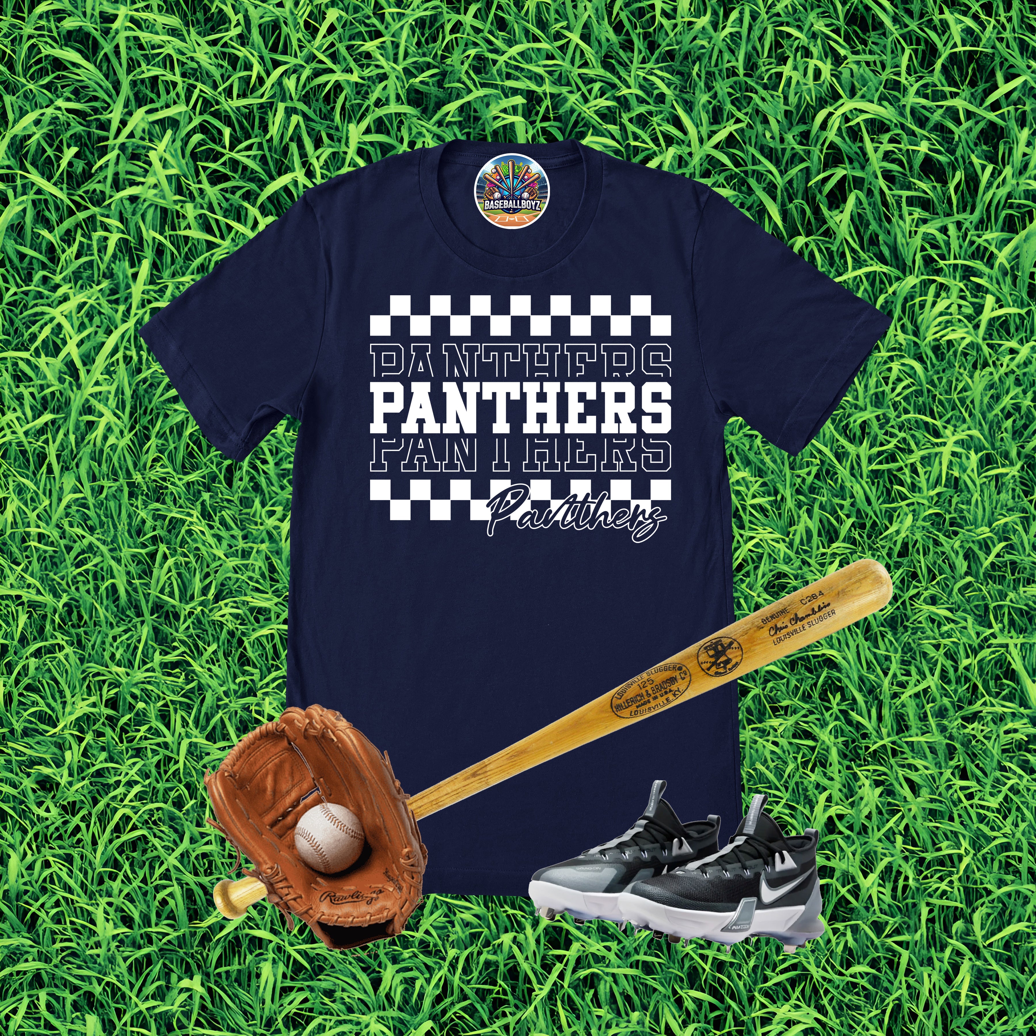 Stacked Panthers Checkered Team Graphic T-Shirt