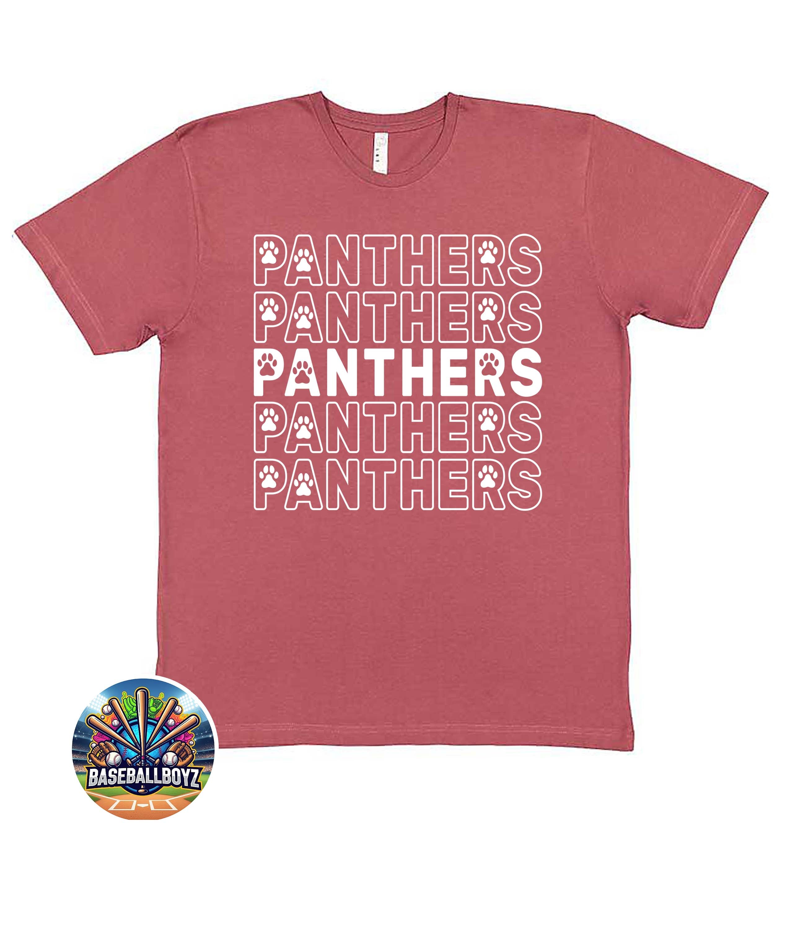Stacked Panthers Paw Print Team Graphic T-Shirt
