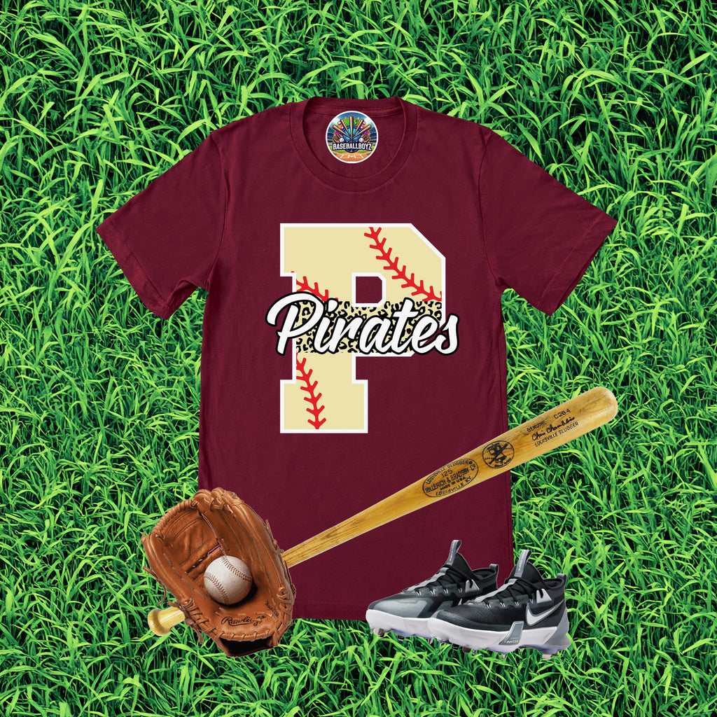 Pirates P Baseball Team Graphic T-Shirt
