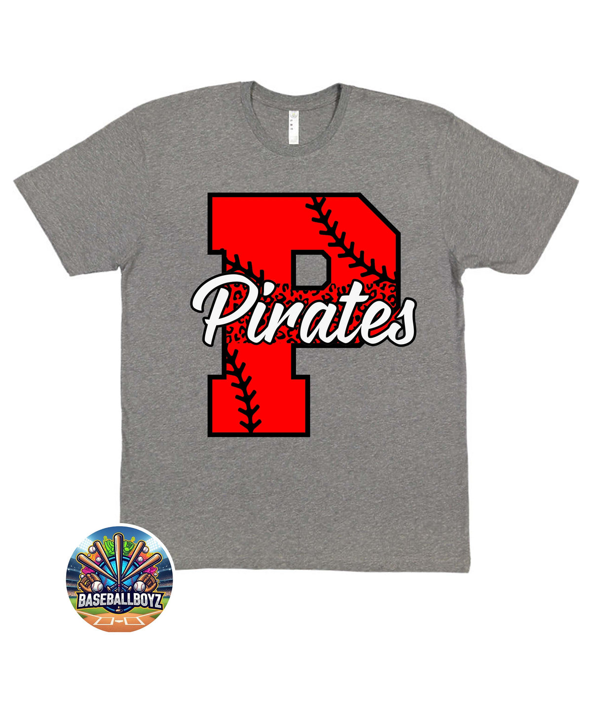 Pirates P Baseball Team Graphic T-Shirt