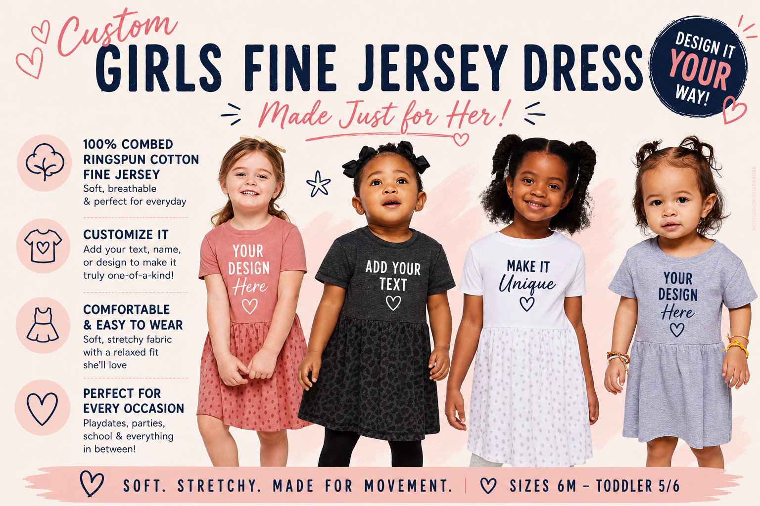 Custom Girls Fine Jersey Dress