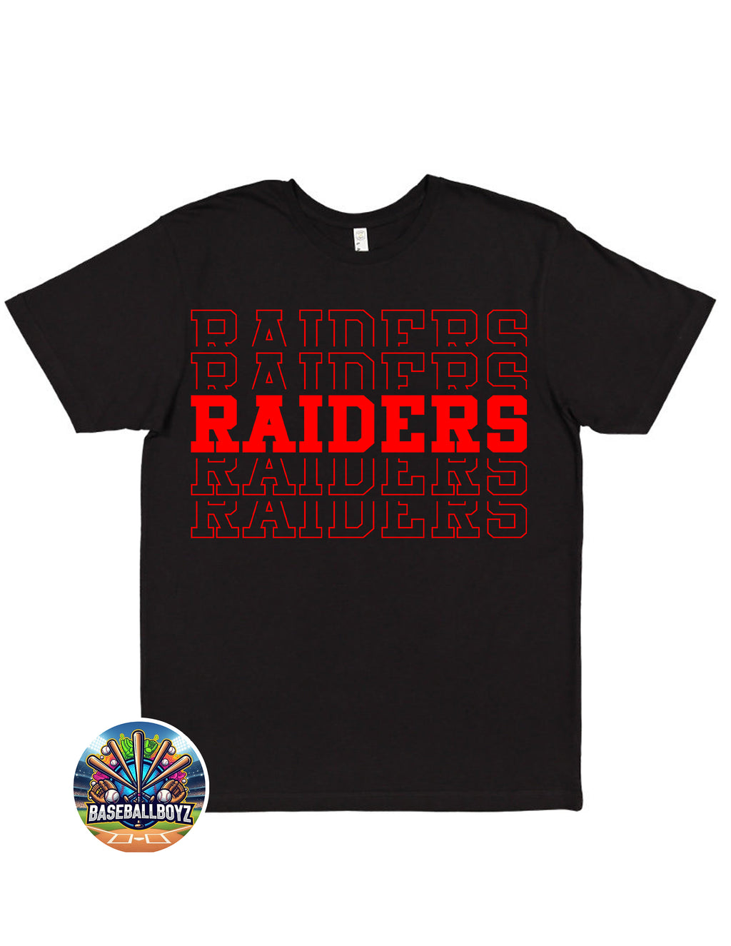 Raiders Stacked Text Team Graphic T-Shirt