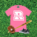 R Rams Block Cursive Text Team Graphic T-Shirt