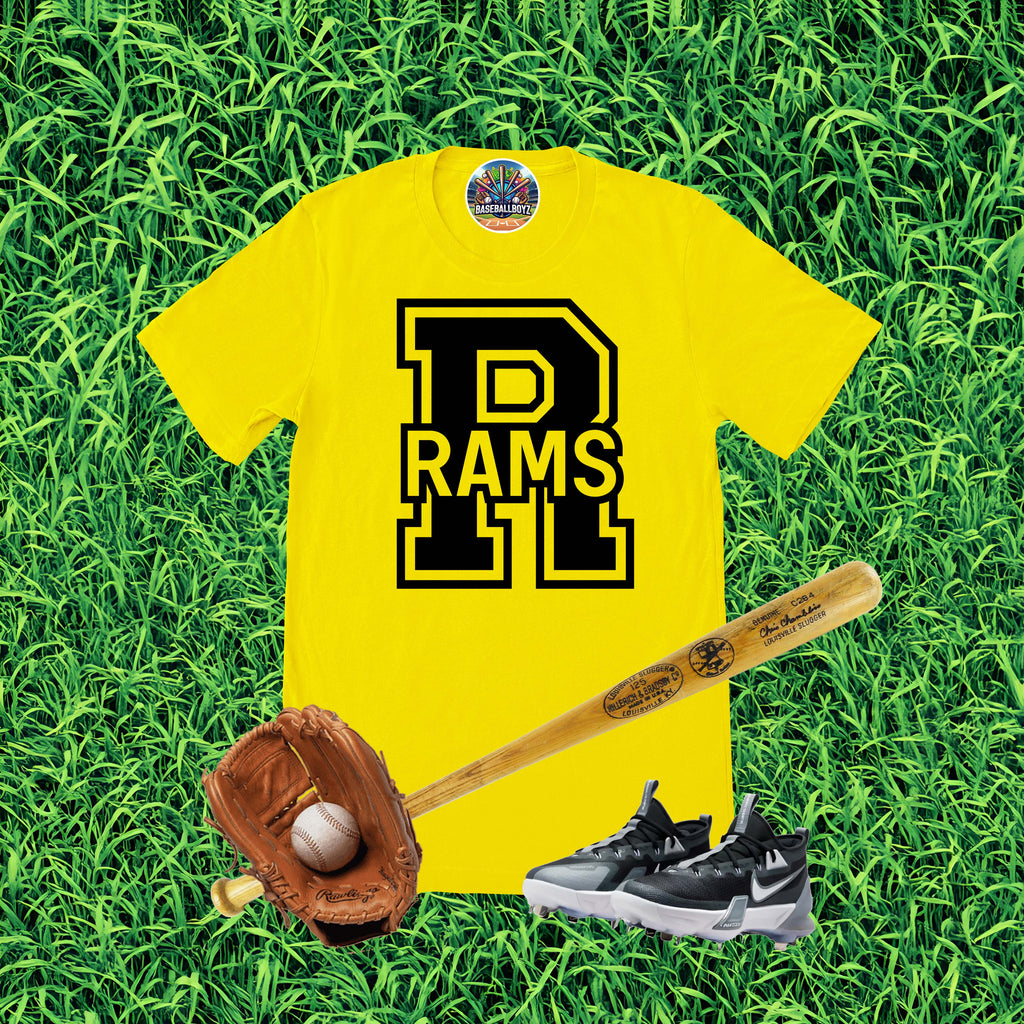 R Rams Block Text Team Graphic T-Shirt