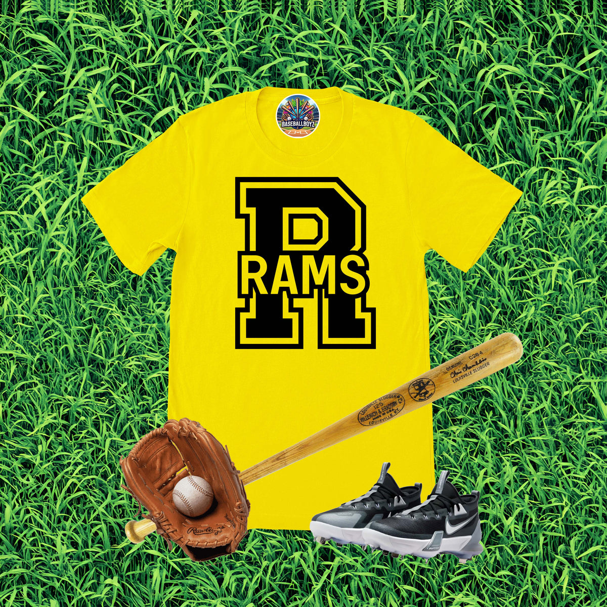 R Rams Block Text Team Graphic T-Shirt