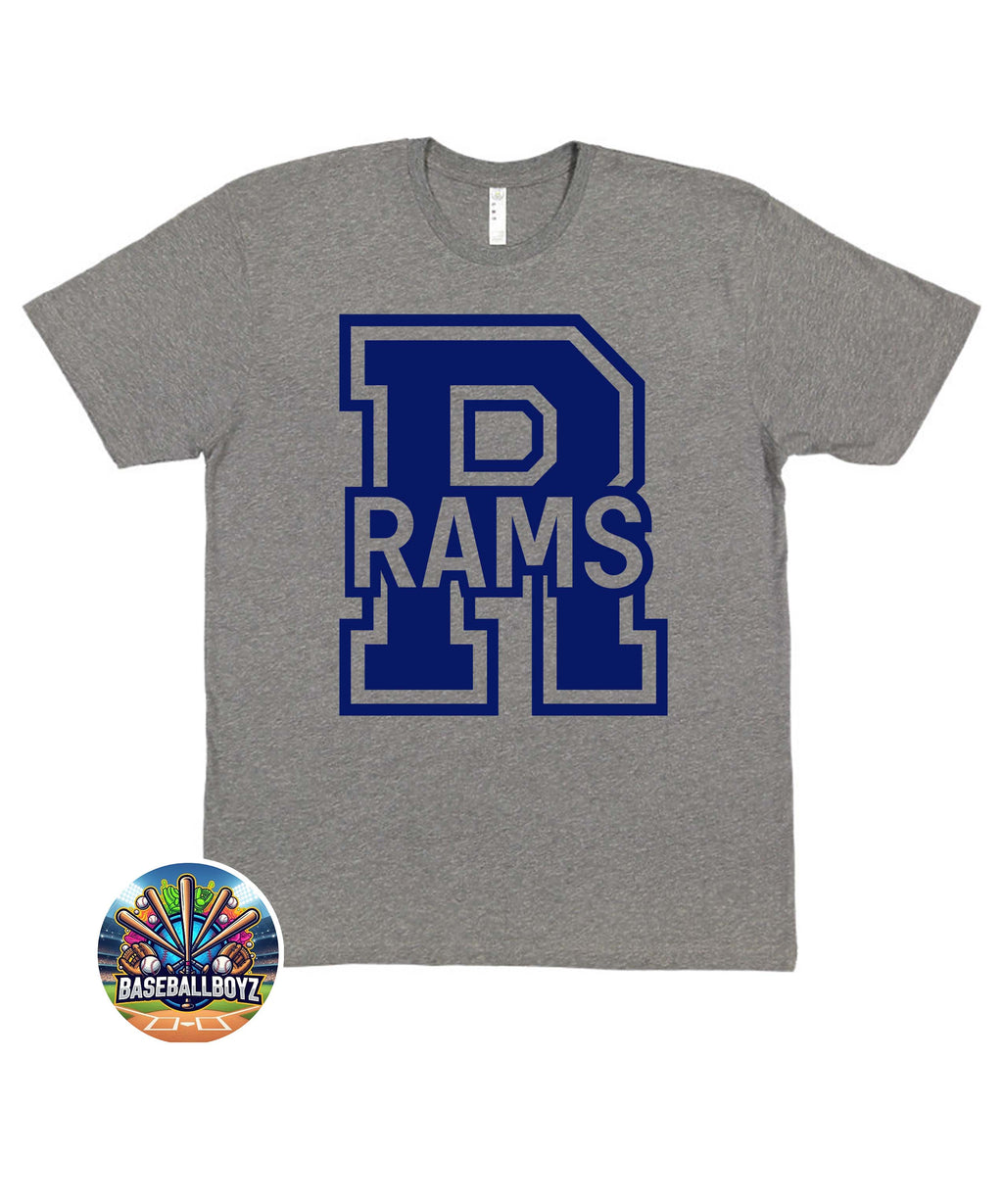 R Rams Block Text Team Graphic T-Shirt