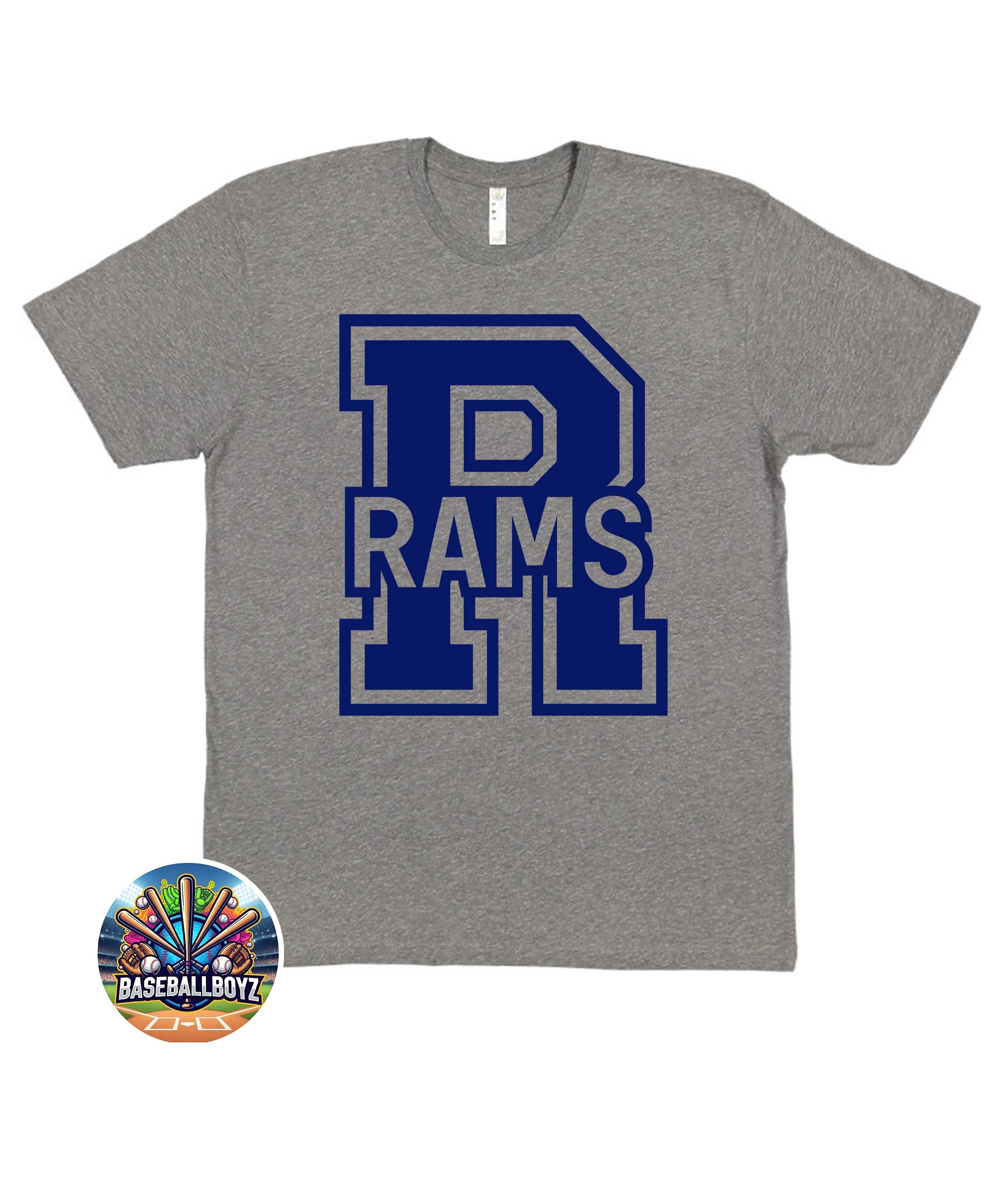 R Rams Block Text Team Graphic T-Shirt